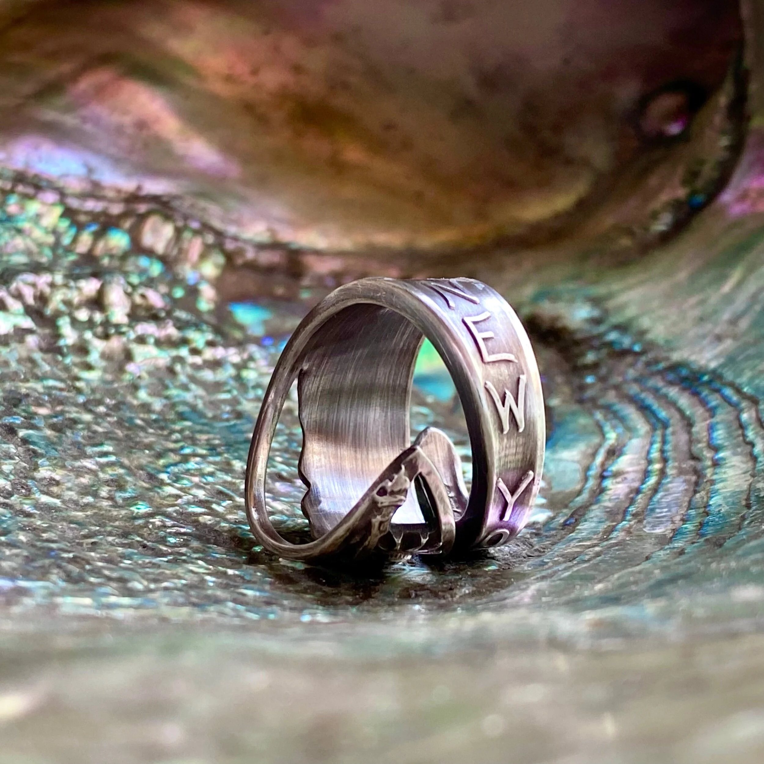 Statue of Liberty Pierced Sterling Spoon Ring - LadyForge Jewelry