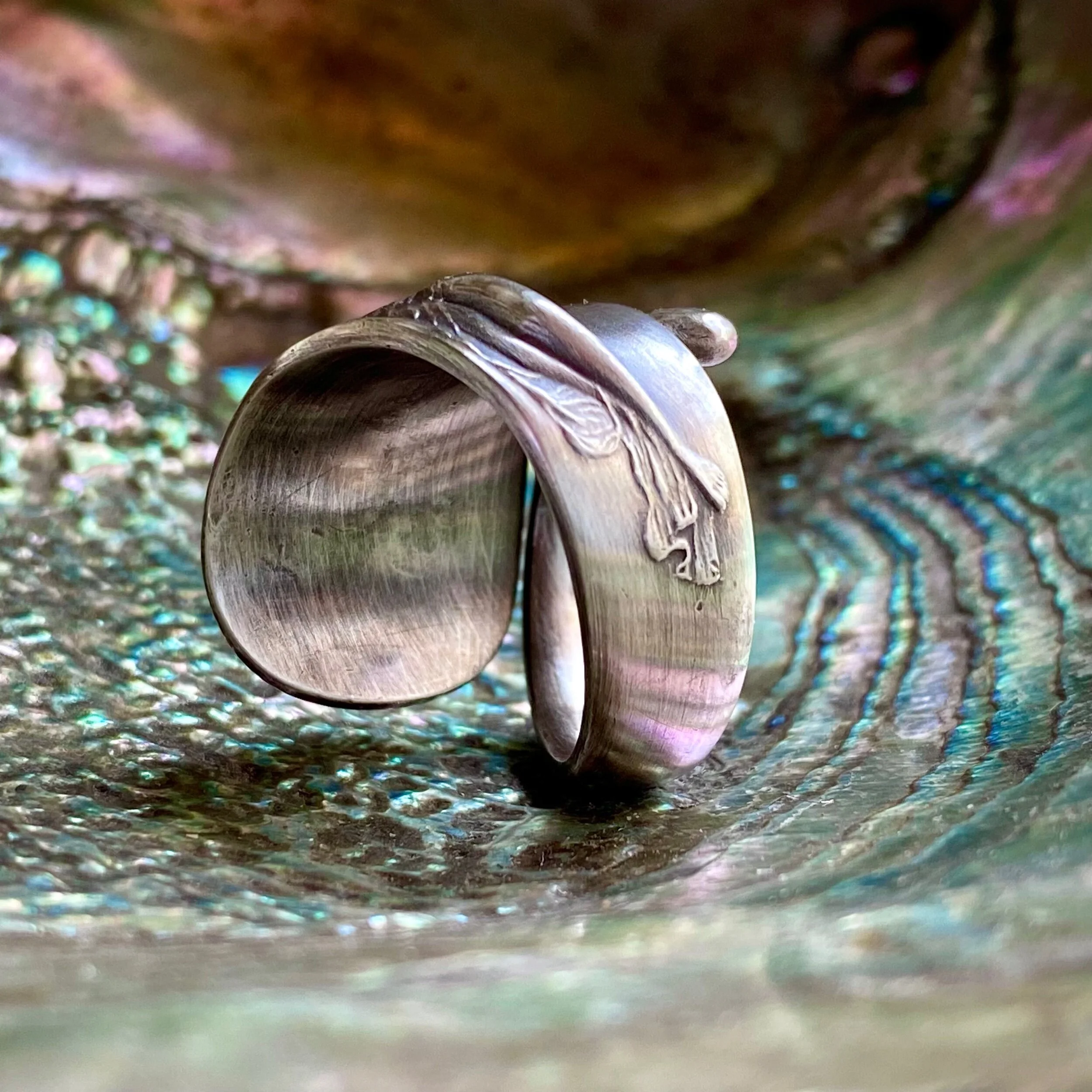 1895 Phoebe Sterling Spoon Ring - LadyForge Jewelry