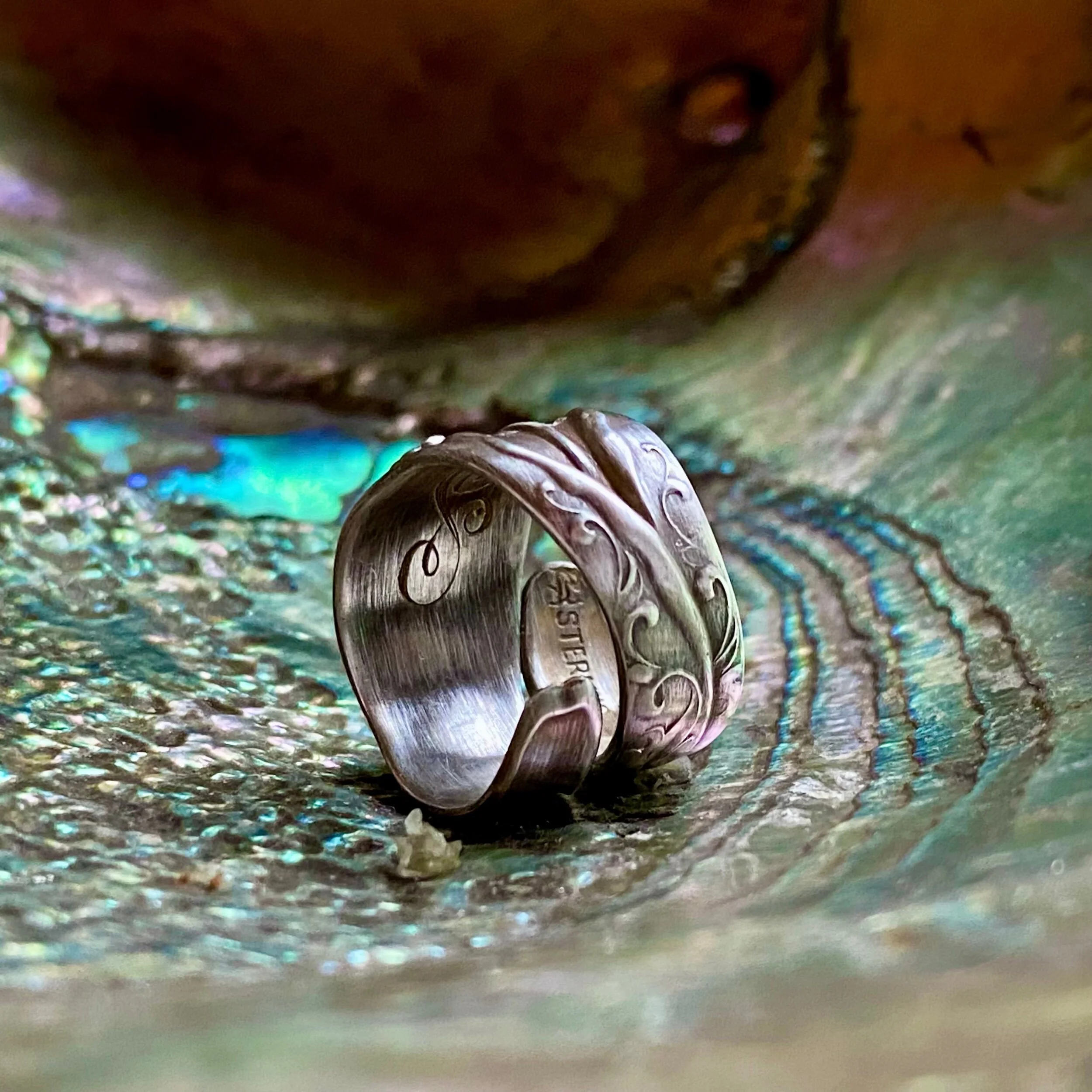 Dainty 1885 Lily of the Valley Sterling Spoon Ring - LadyForge Jewelry