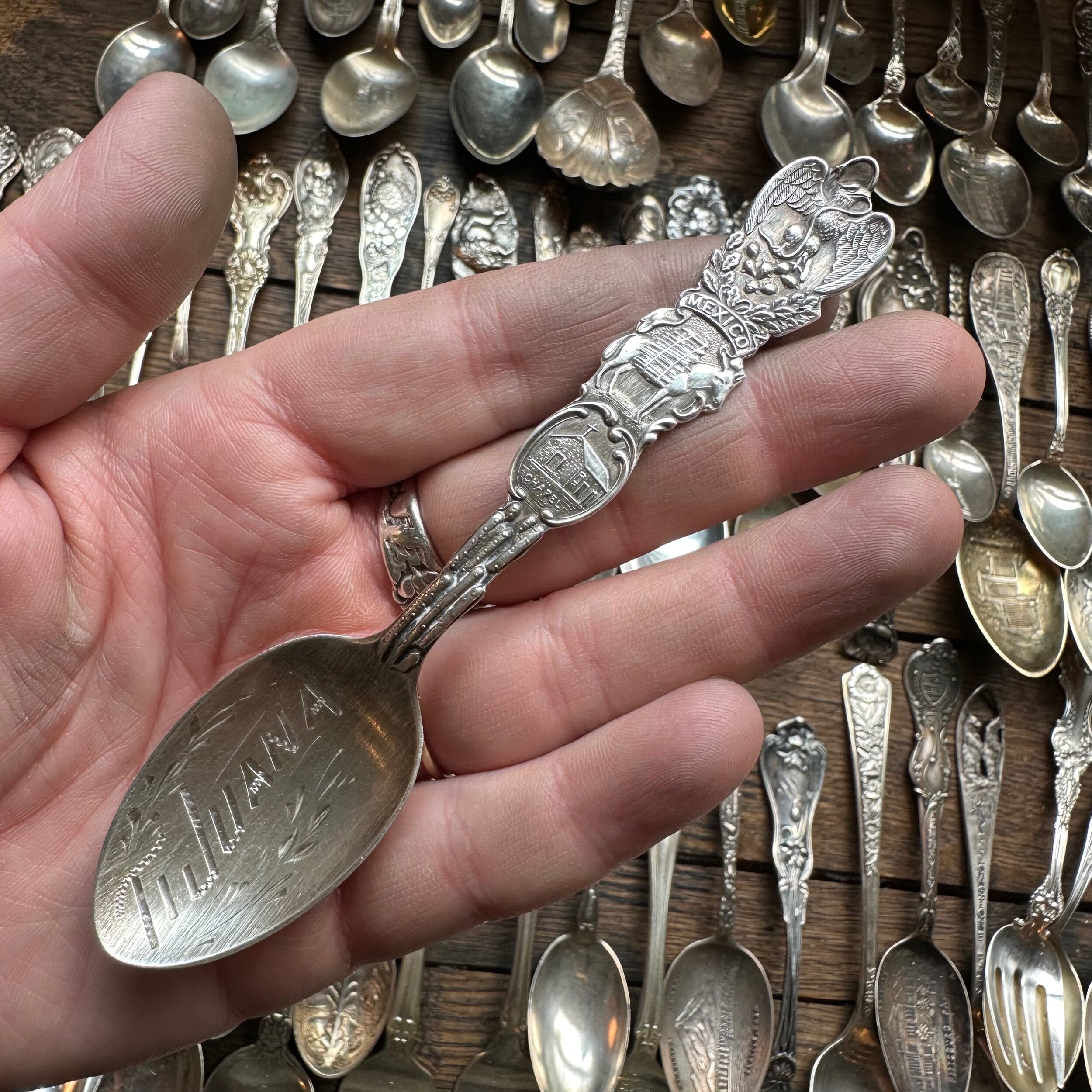 Grand Mexico Sterling Spoon Ring - LadyForge Jewelry