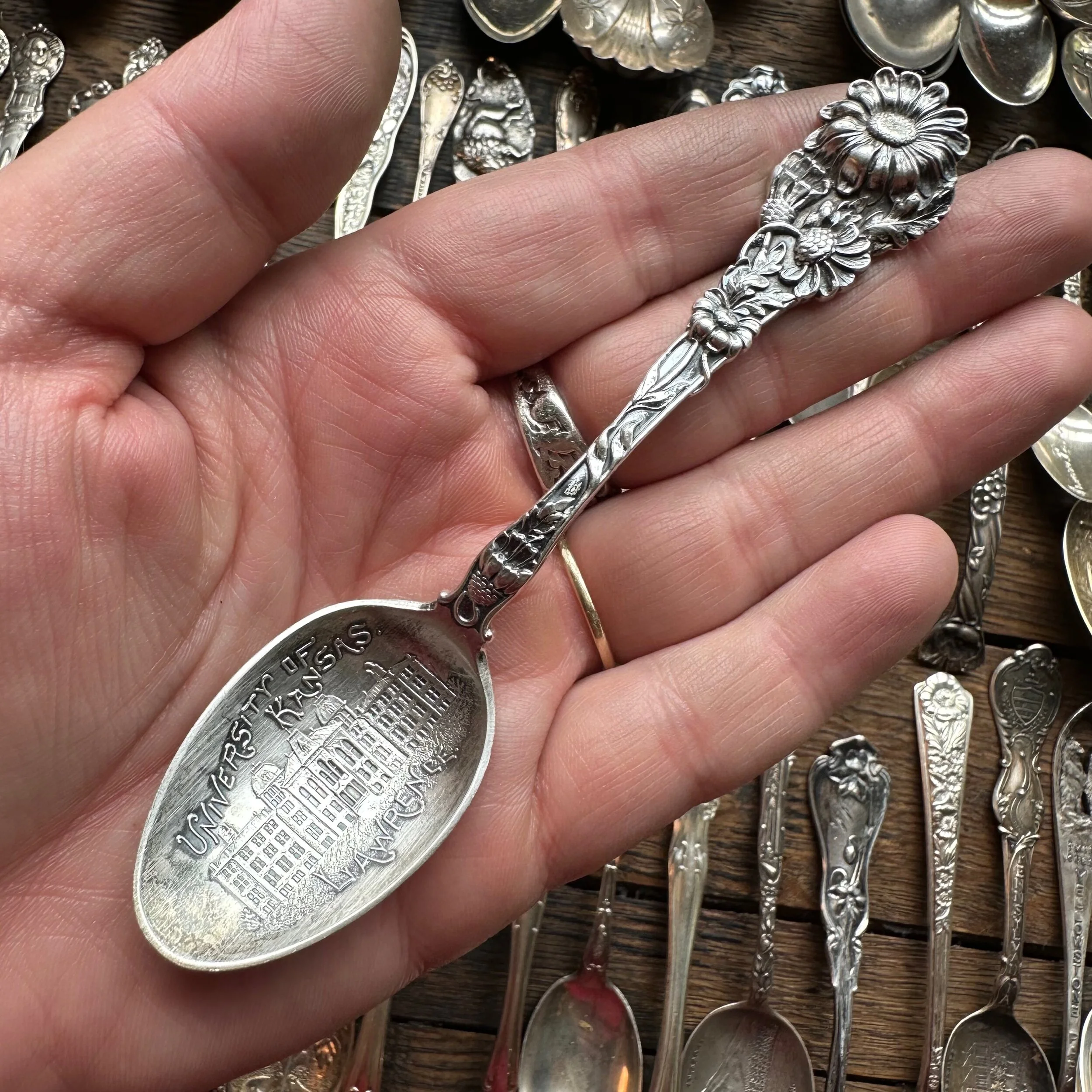 1908 Daisy Sterling Spoon Ring - LadyForge Jewelry