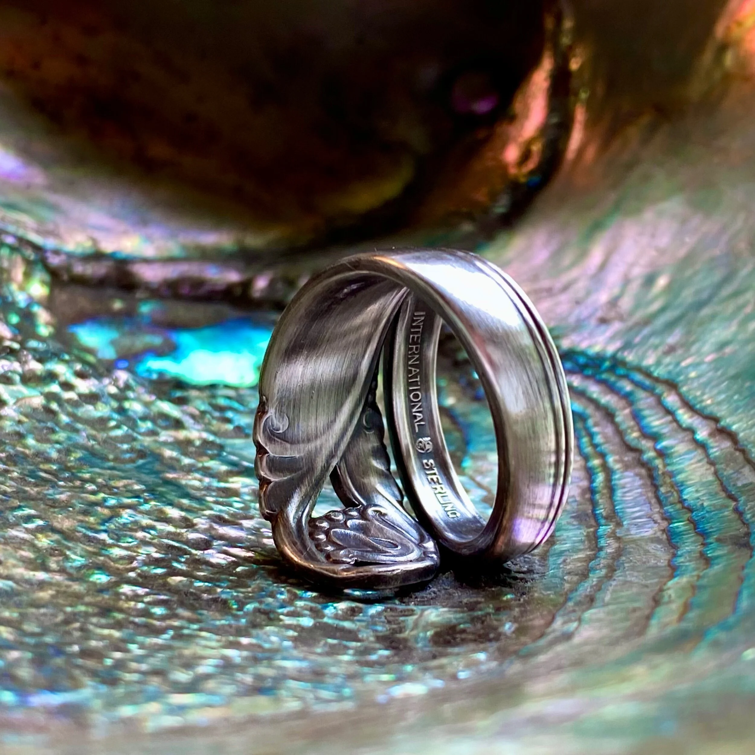 1942 Spring Glory Sterling Spoon Ring - LadyForge Jewelry
