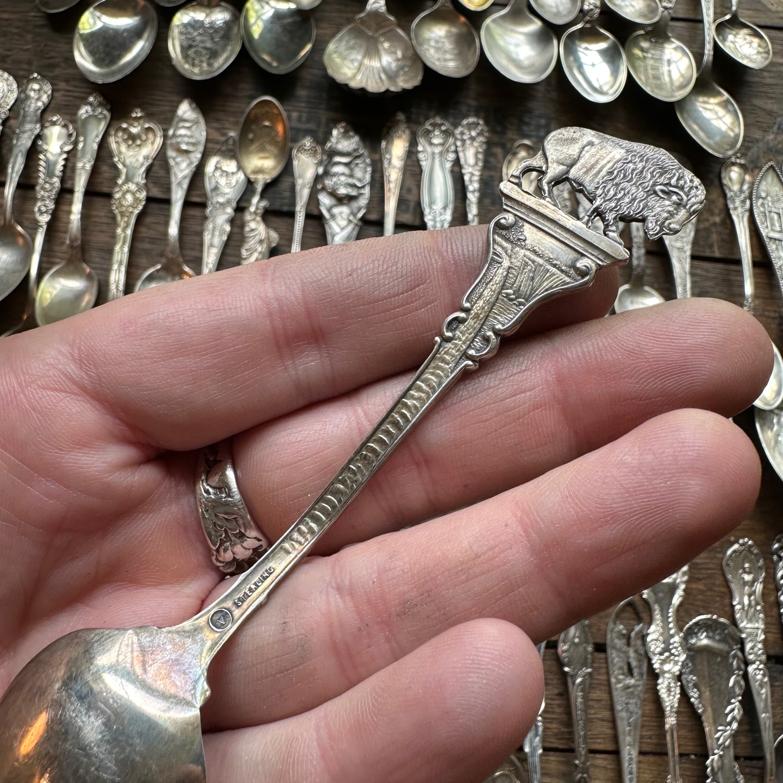 Grand Buffalo Sterling Spoon Ring - LadyForge Jewelry