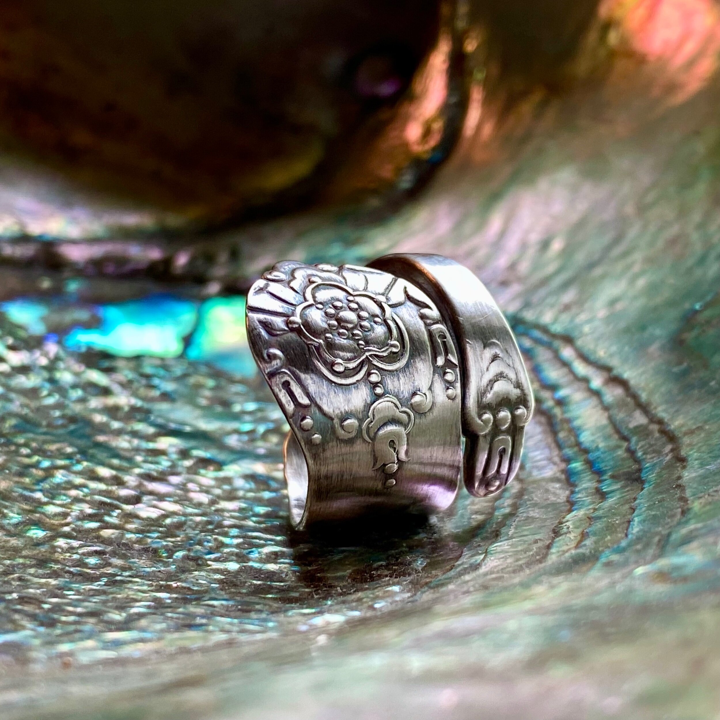 1930 Norwegian Hardanger Spoon Ring - LadyForge Jewelry