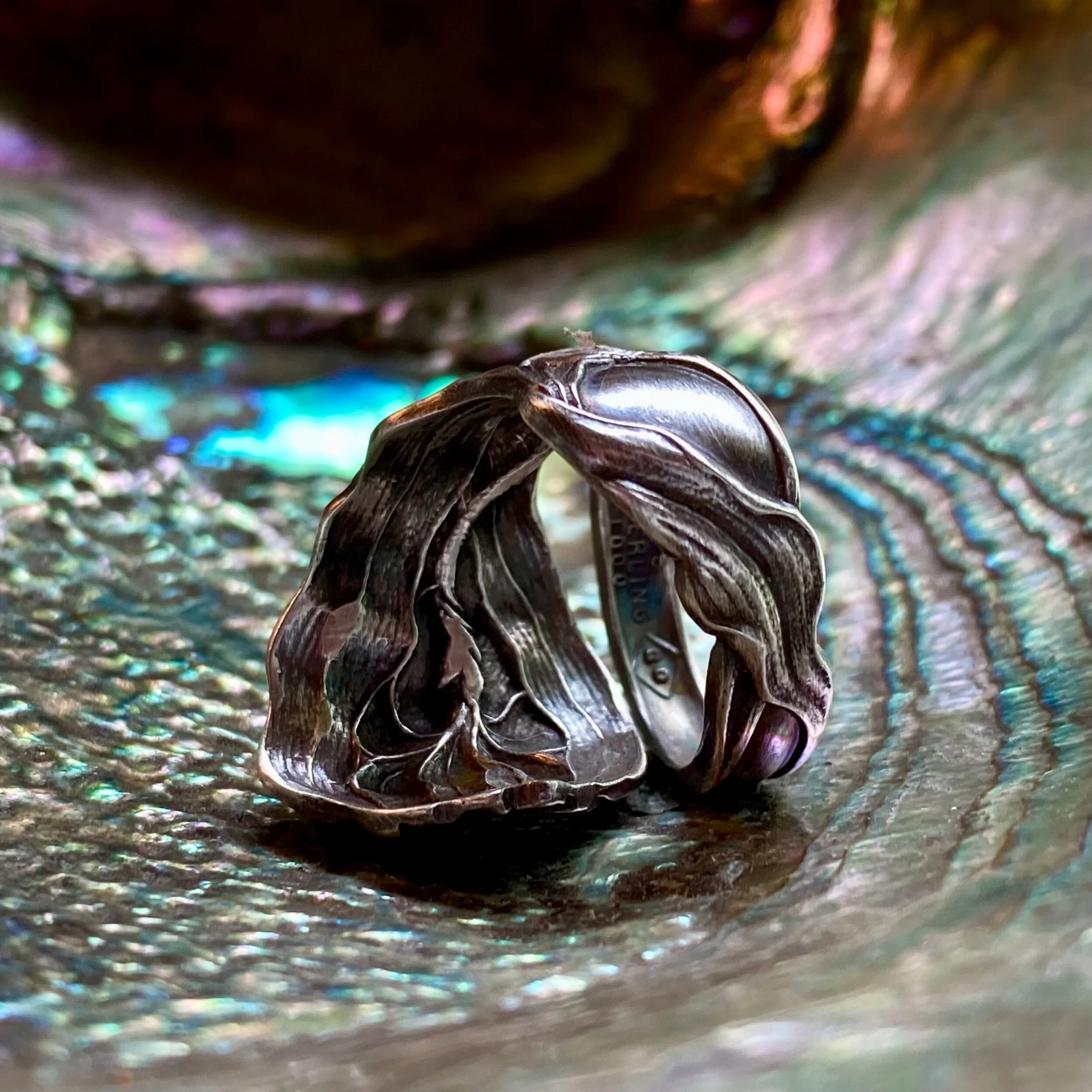 1905 Iris Sterling Spoon Ring - LadyForge Jewelry