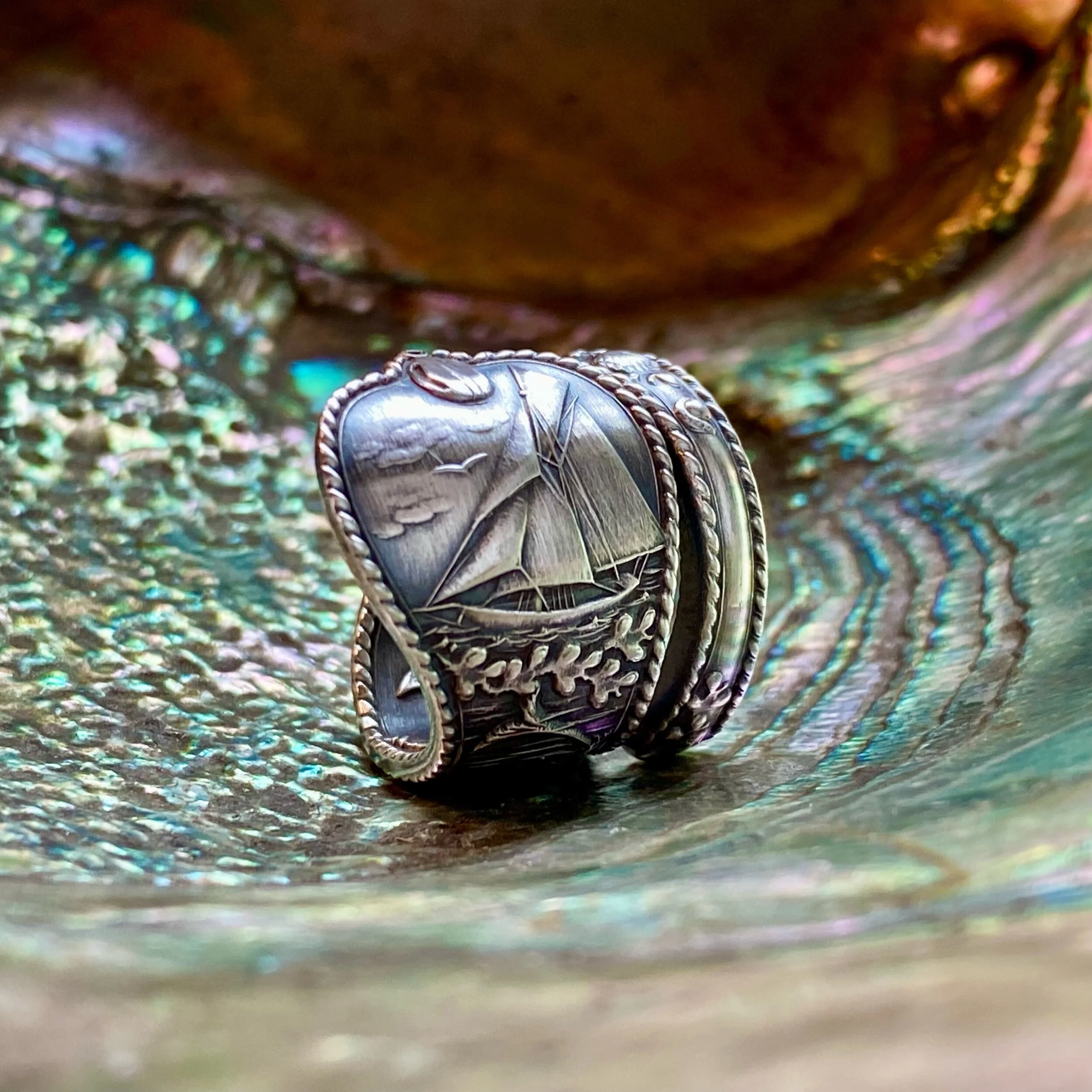 Life Nautical Sterling Spoon Ring - LadyForge Jewelry