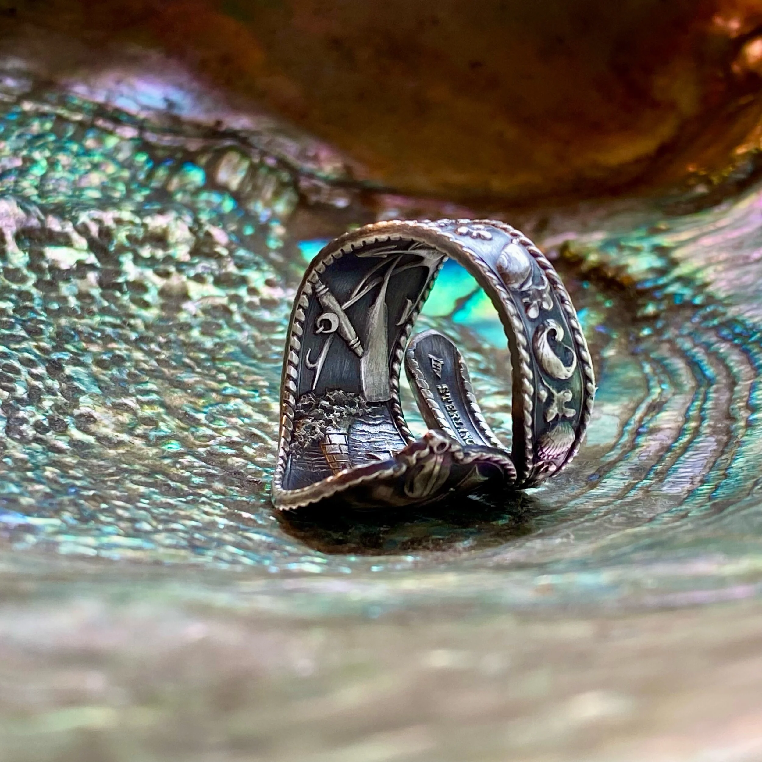 Life Nautical Sterling Spoon Ring - LadyForge Jewelry