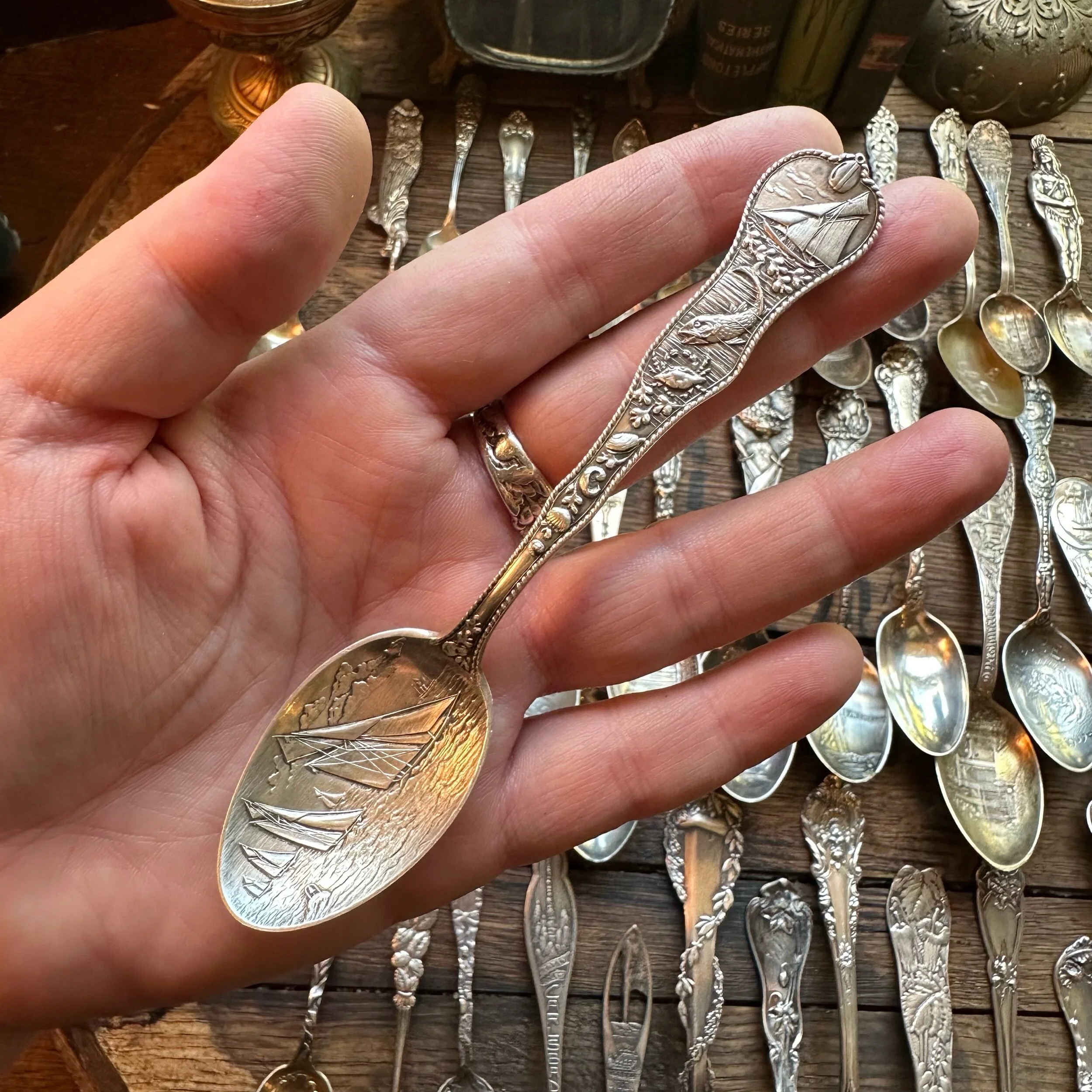 Life Nautical Sterling Spoon Ring - LadyForge Jewelry
