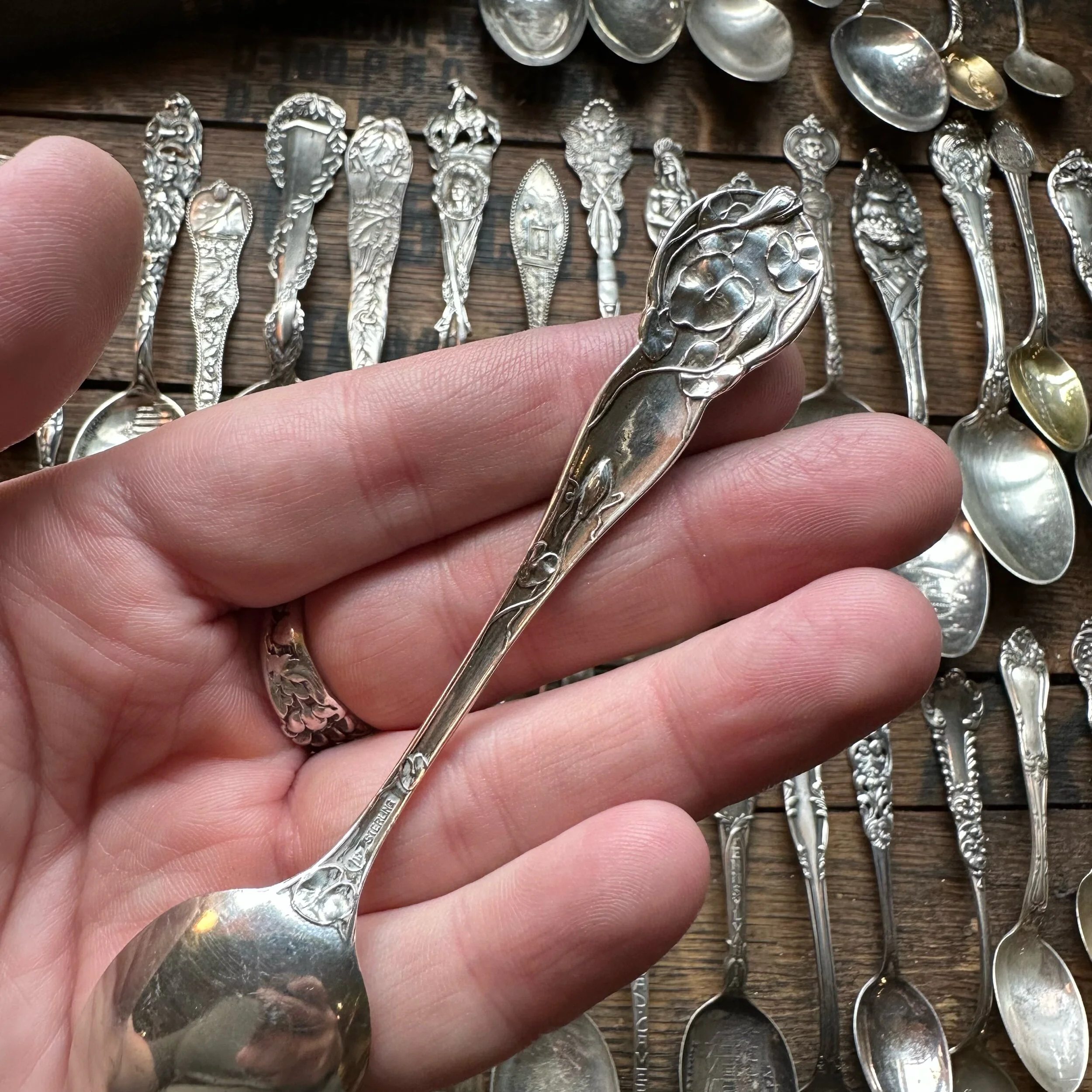 1903 Waterlily Sterling Spoon Ring - LadyForge Jewelry