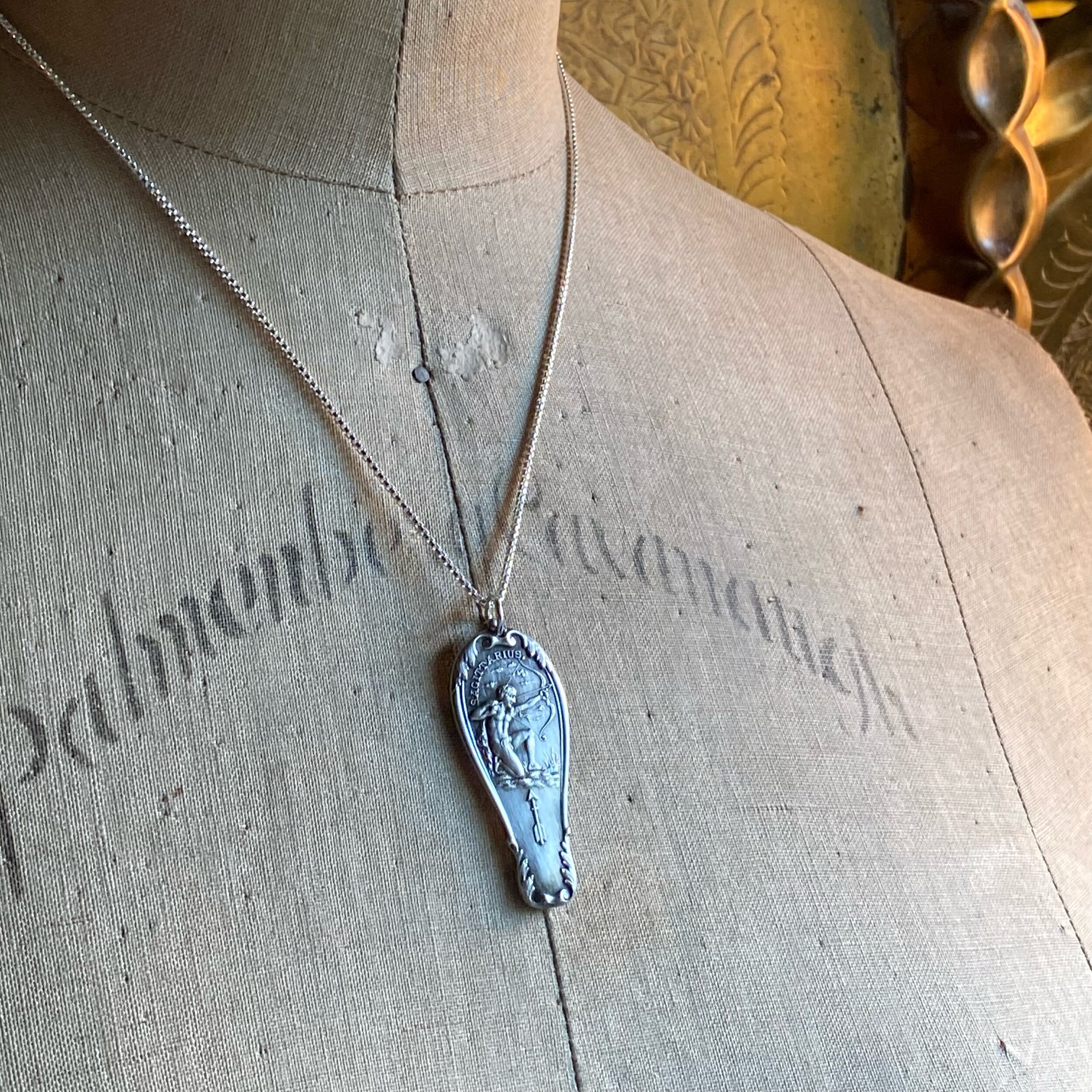 1894 Sagittarius Sterling Spoon Necklace - LadyForge Jewelry