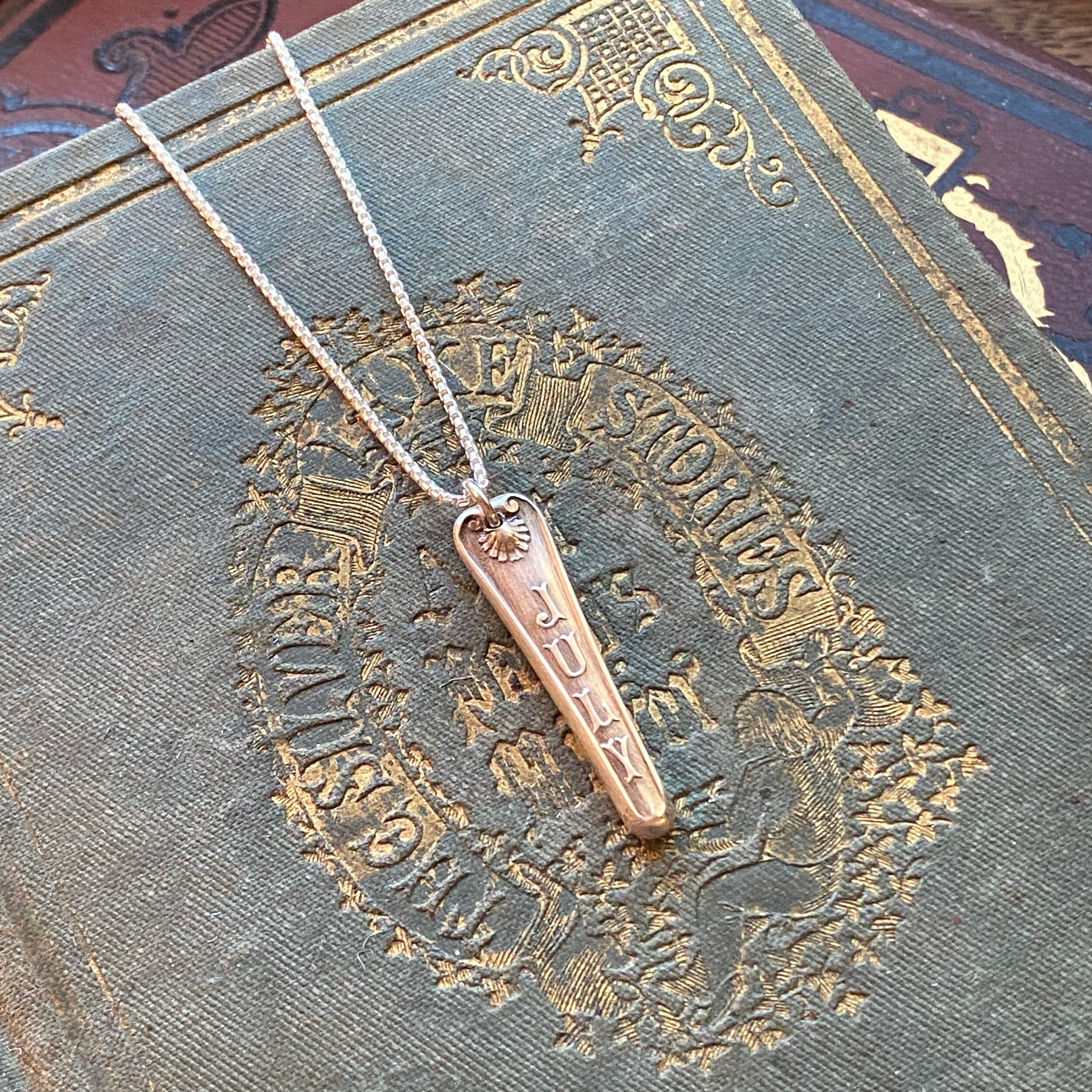 Dainty July Spoon Drop Necklace - LadyForge Jewelry