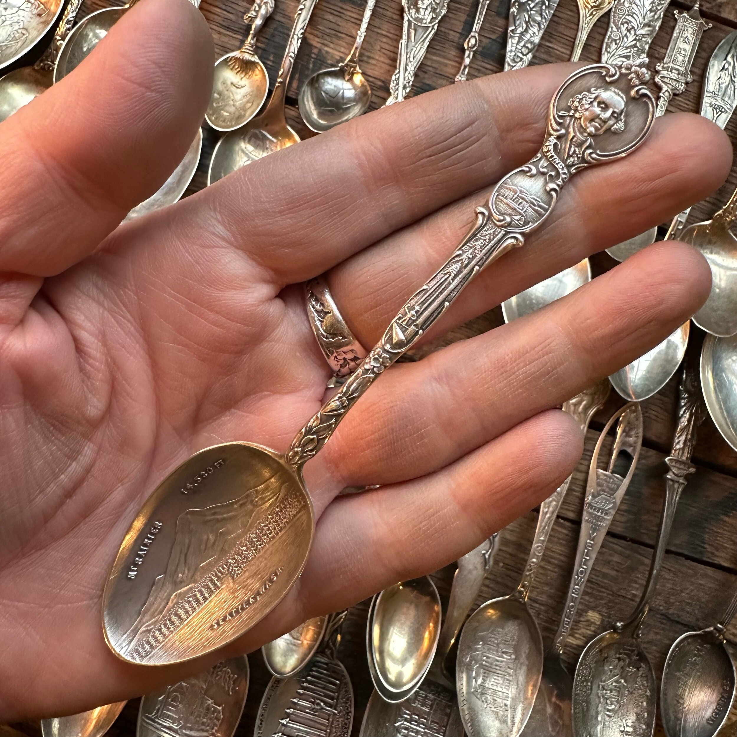 Washington Sterling Spoon Ring - LadyForge Jewelry