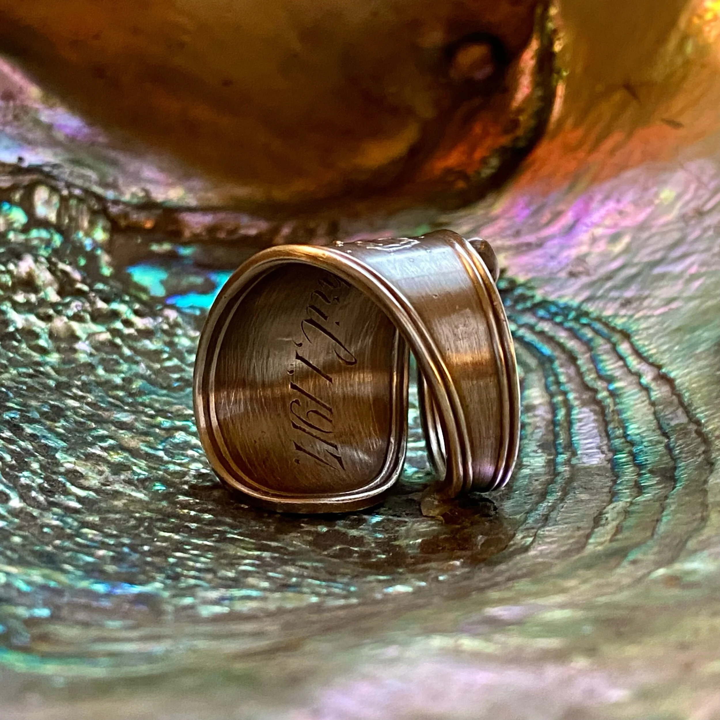 Artemis Among the Stars Sterling Spoon Ring - LadyForge Jewelry