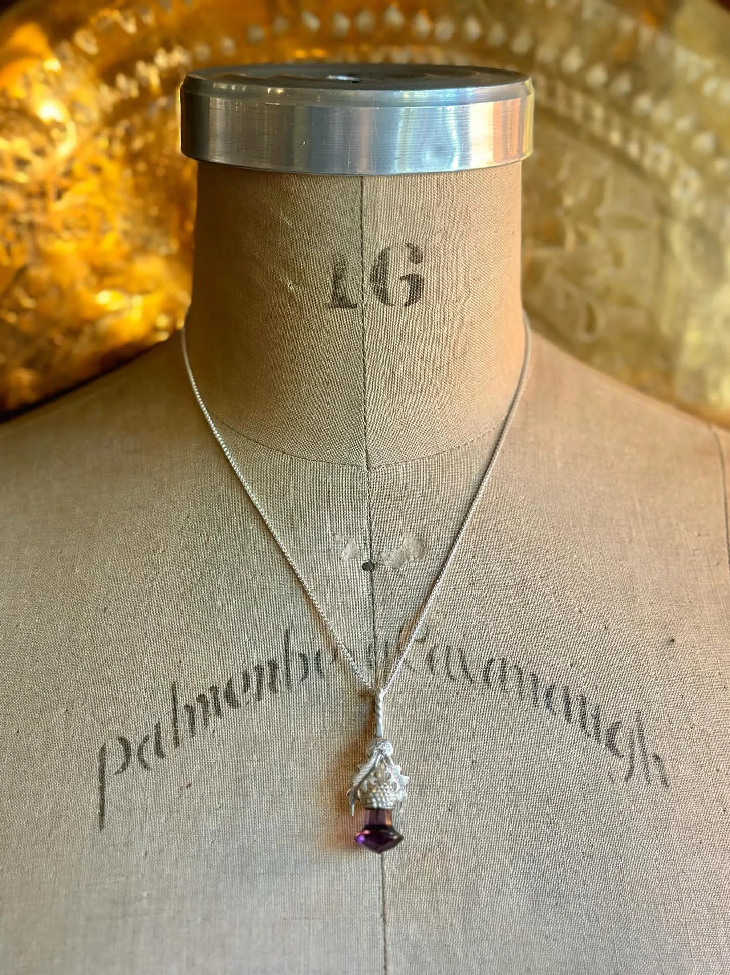 Grand Amethyst Thistle Spoon Necklace - LadyForge Jewelry