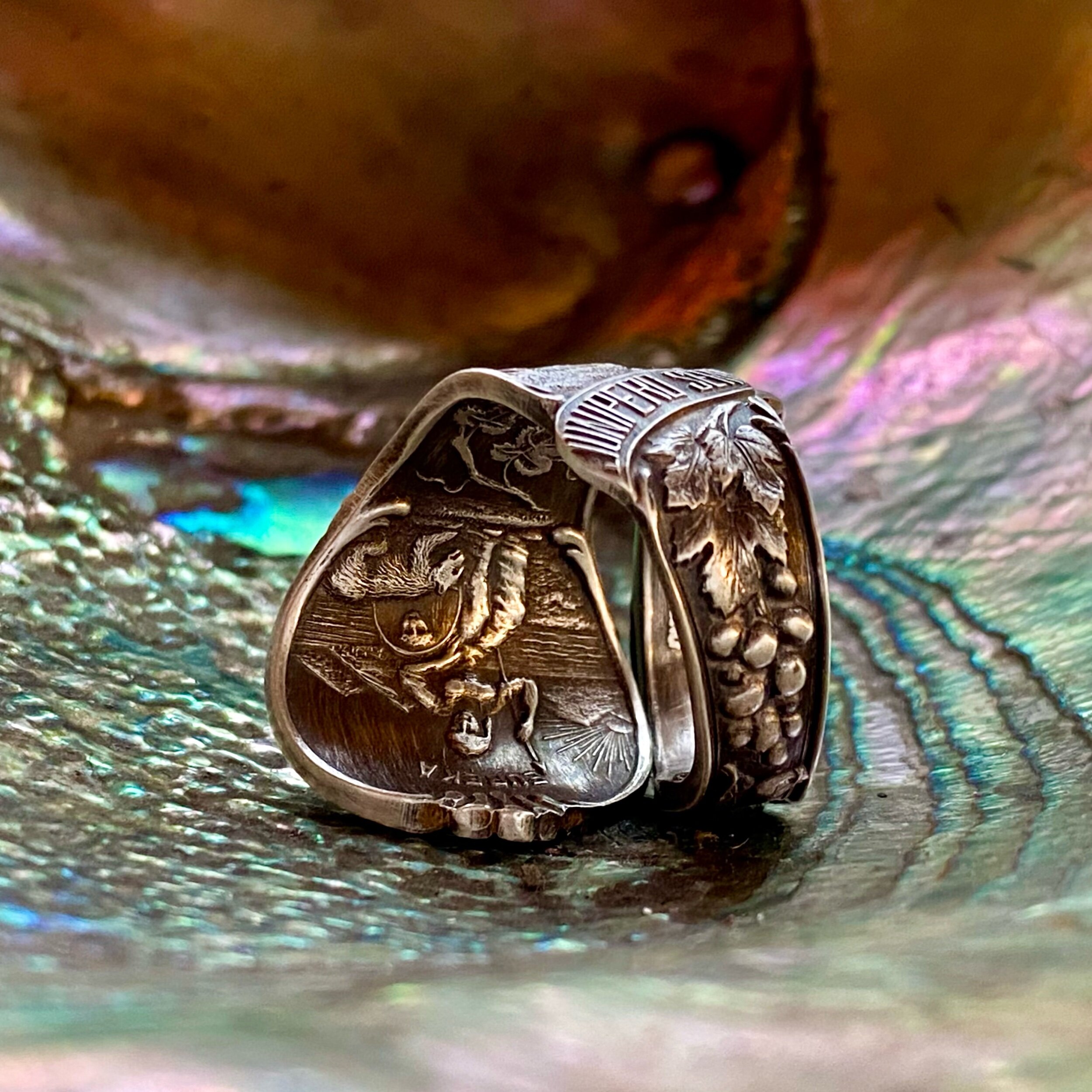 Grand Junipero Serra Sterling Spoon Ring - LadyForge Jewelry