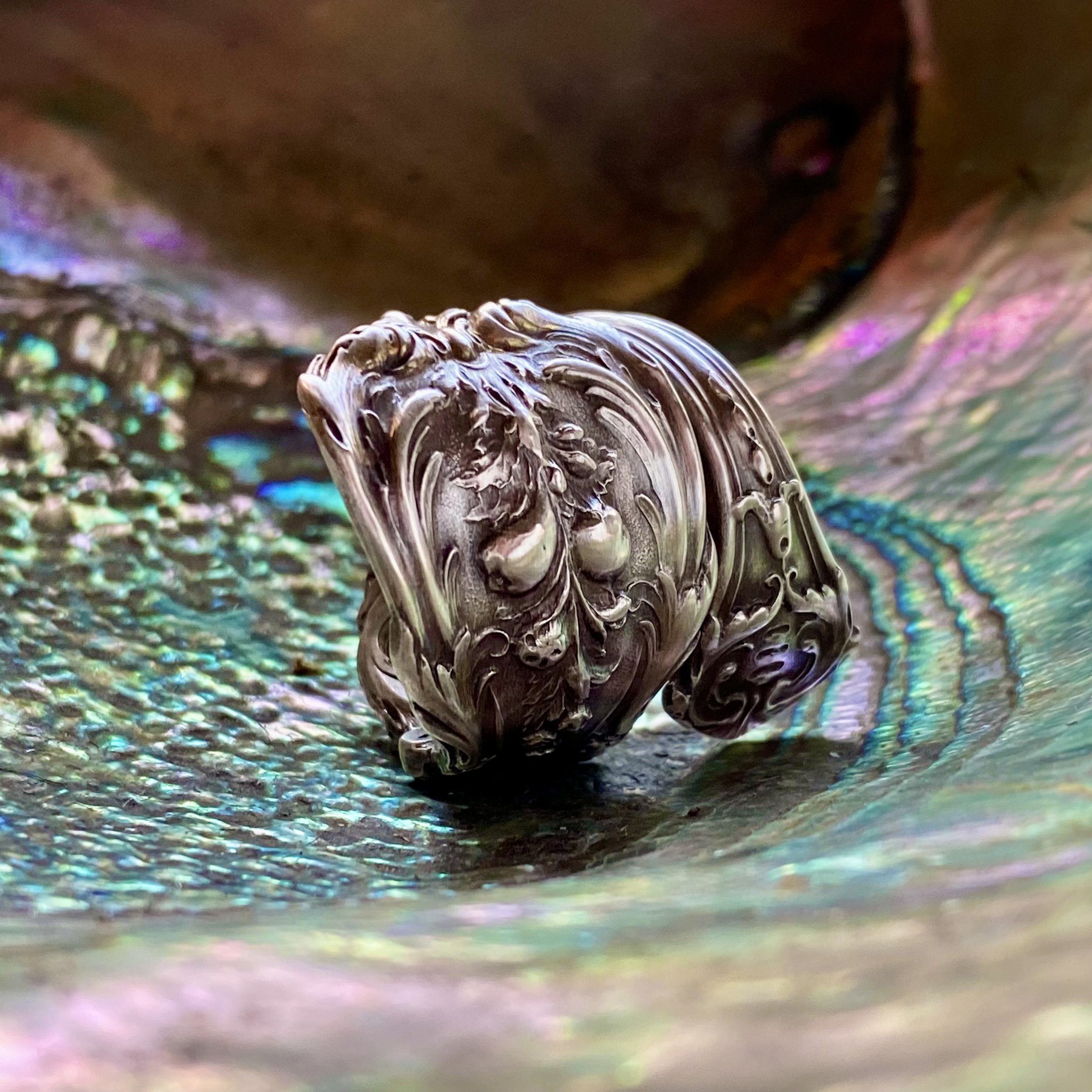 1907 Francis I Sterling Spoon Ring - Spiral version - LadyForge Jewelry