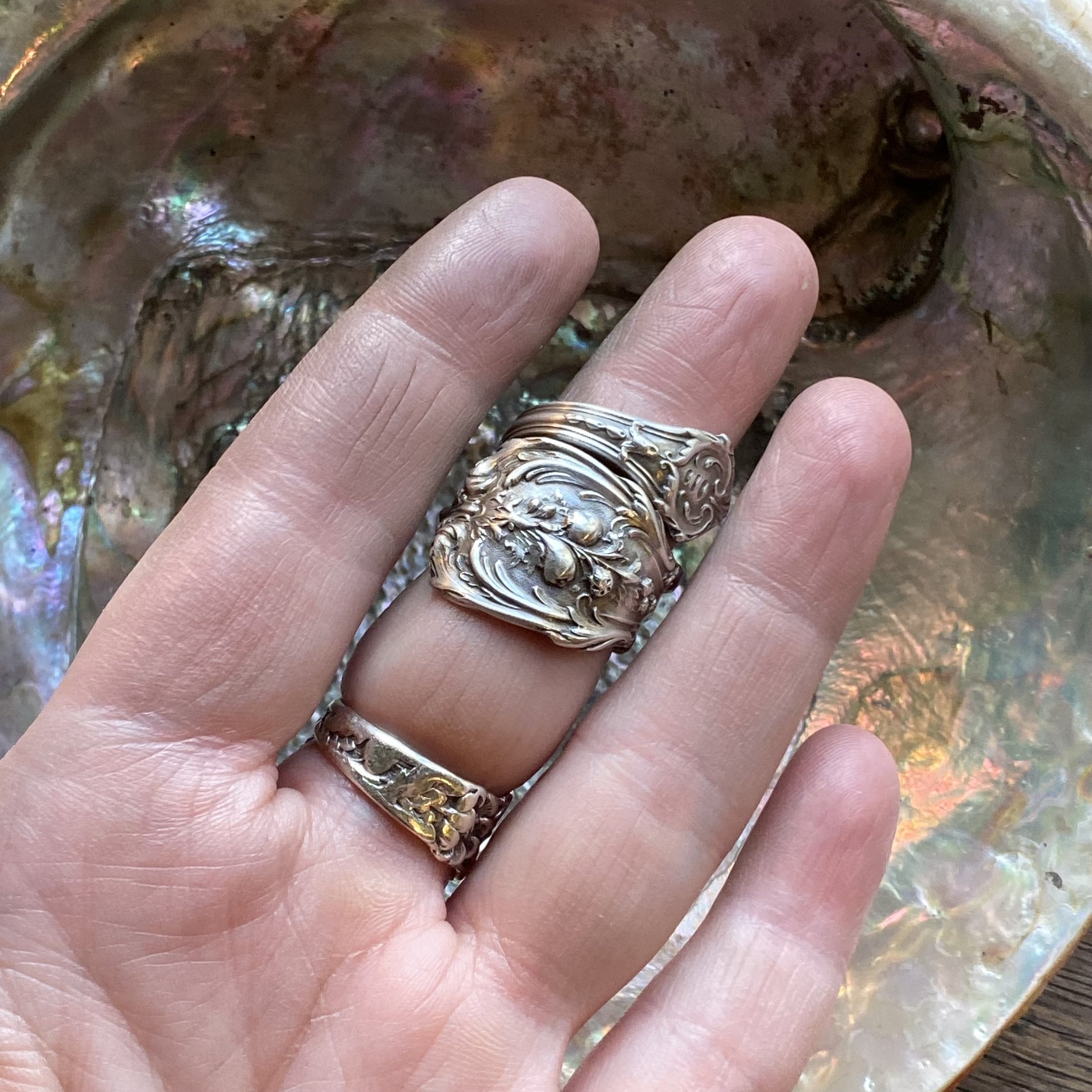 1907 Francis I Sterling Spoon Ring - Spiral version - LadyForge Jewelry