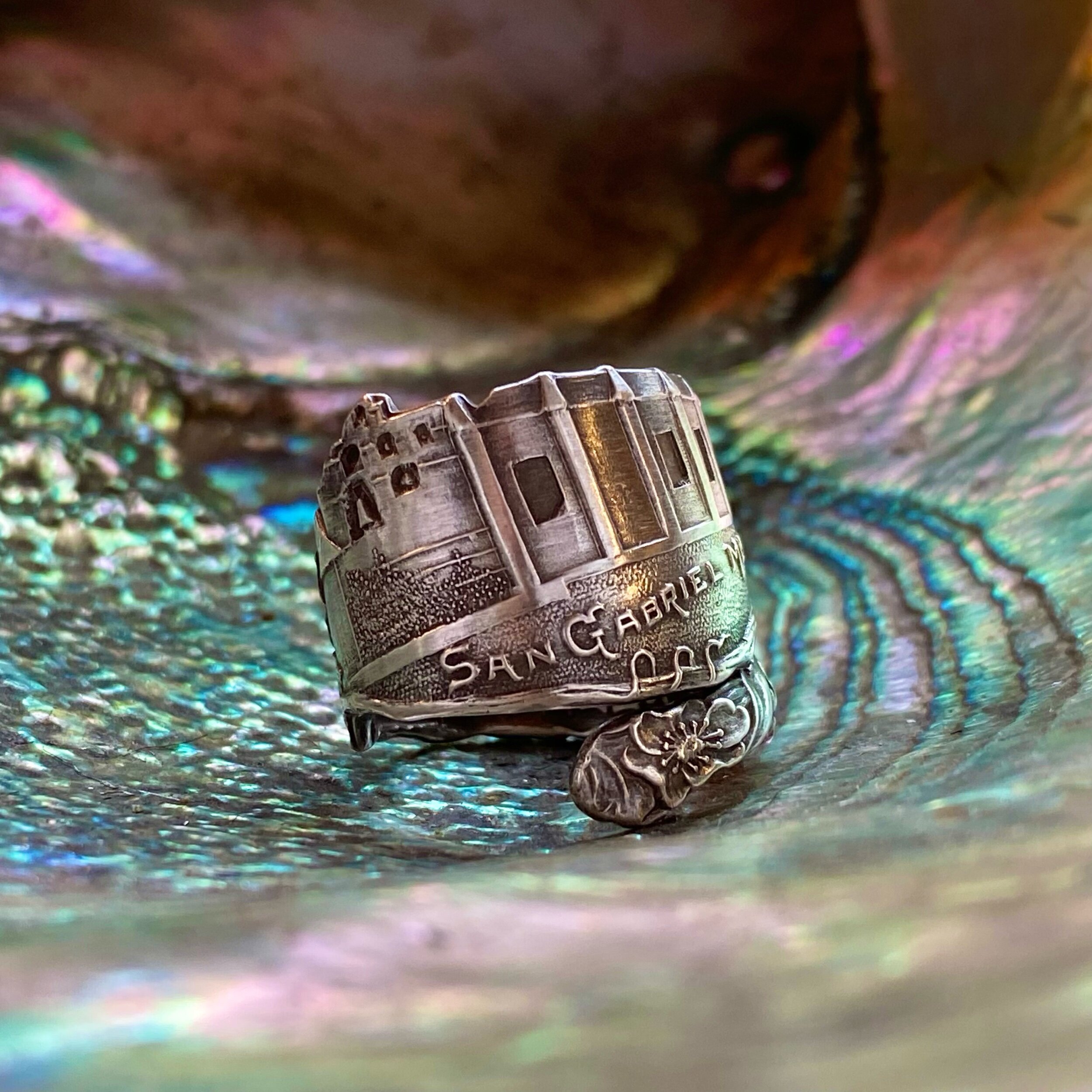 Grand San Gabriel Mission Sterling Spoon Ring - LadyForge Jewelry