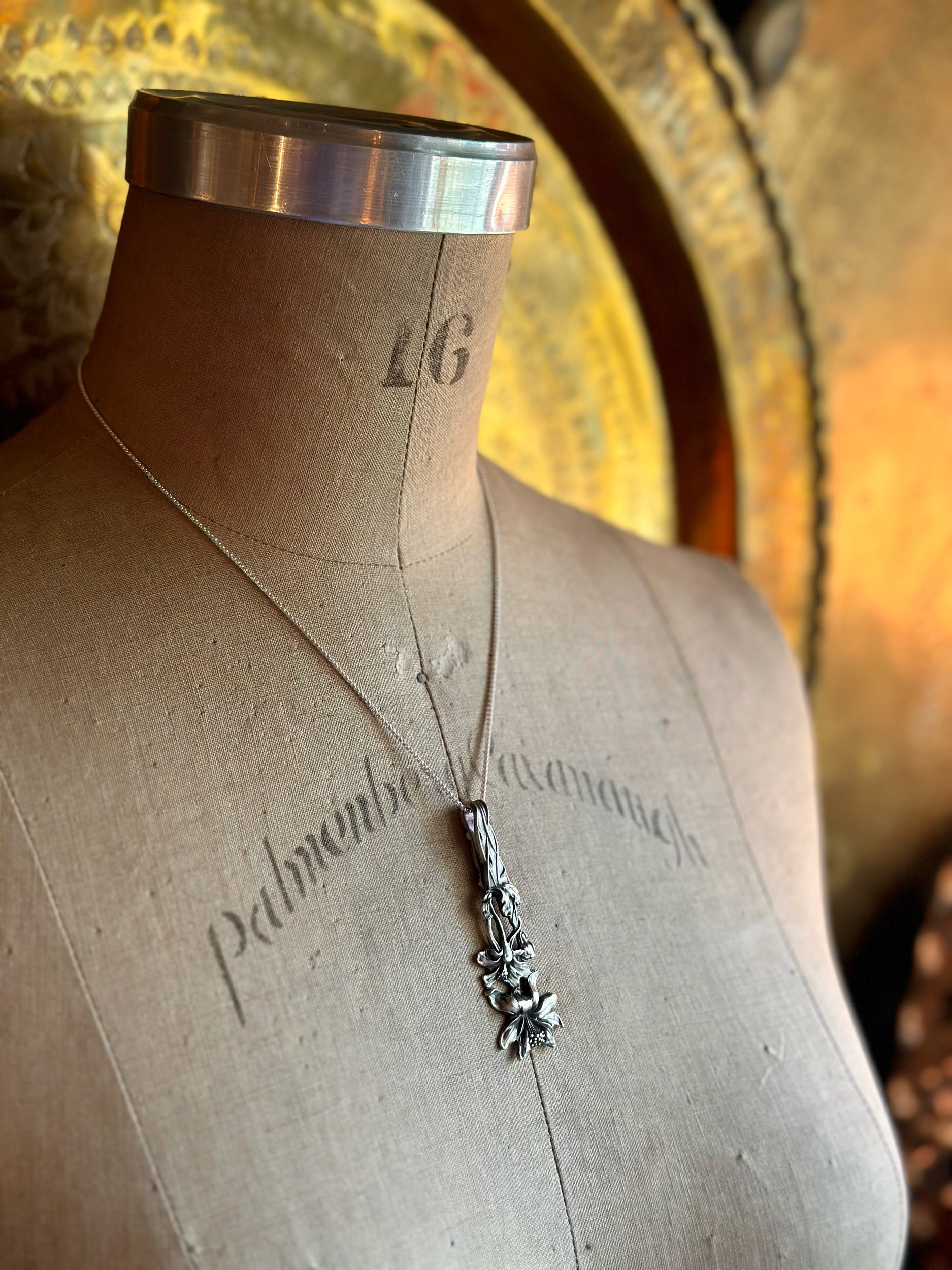 1908 Columbine Sterling Spoon Necklace - LadyForge Jewelry