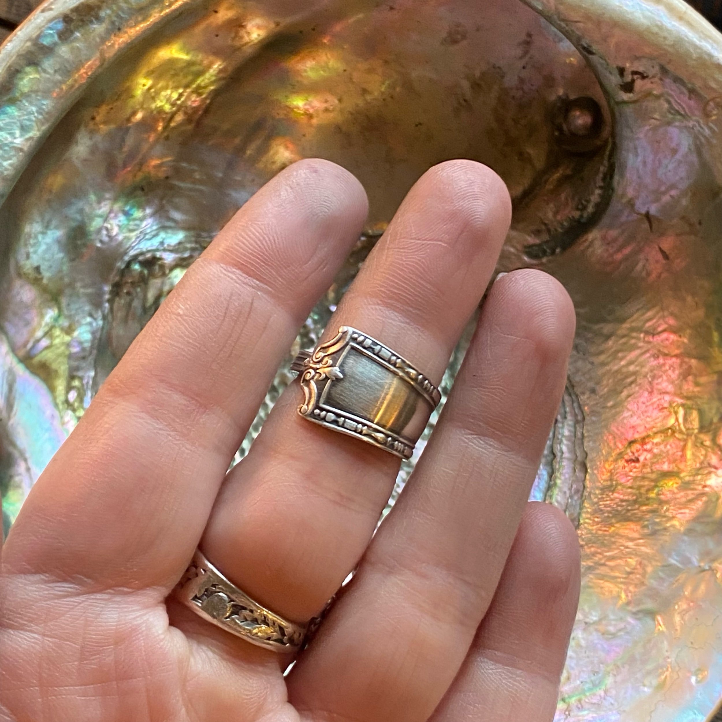 1912 Nathan Hale Sterling Spoon Ring - LadyForge Jewelry