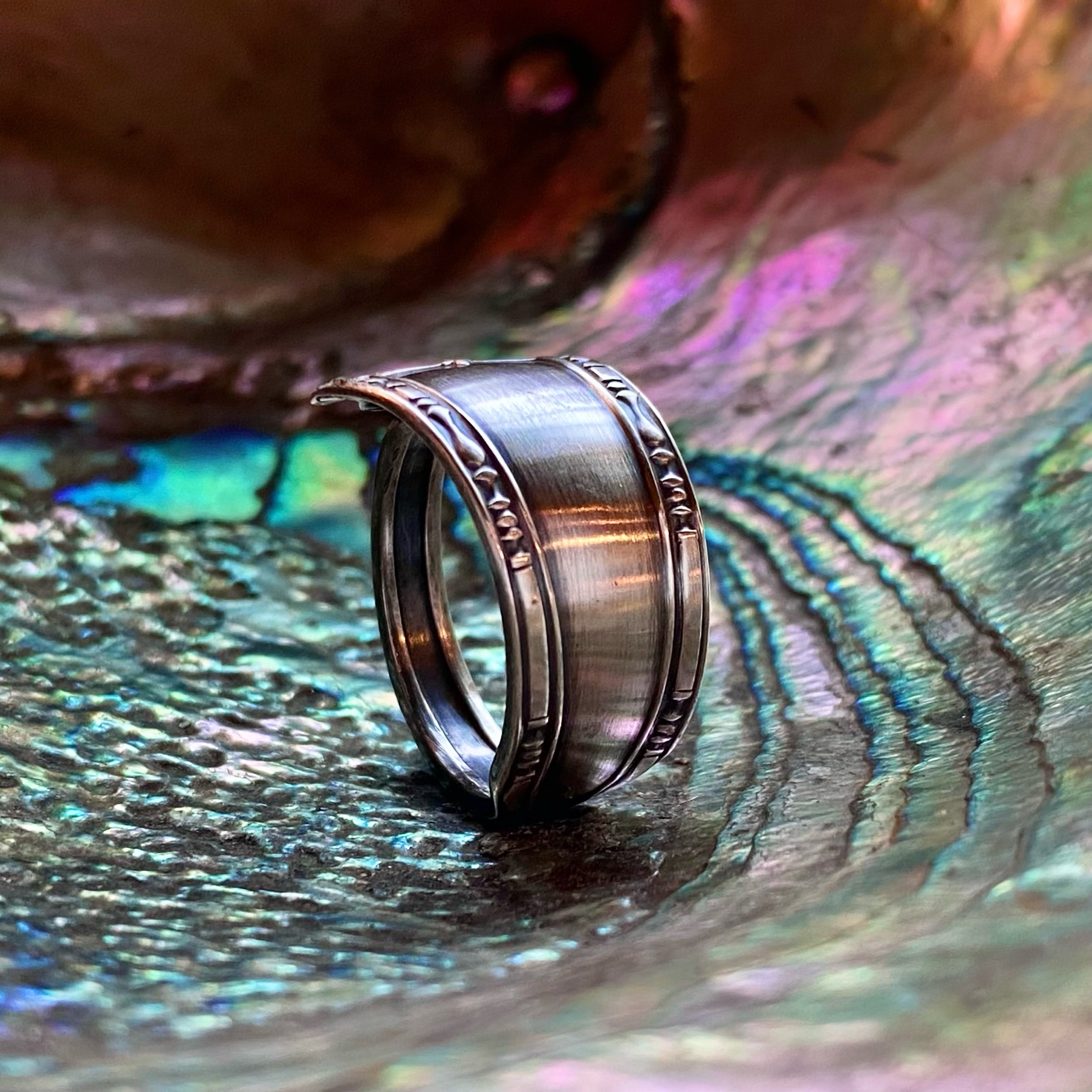 1912 Nathan Hale Sterling Spoon Ring - LadyForge Jewelry