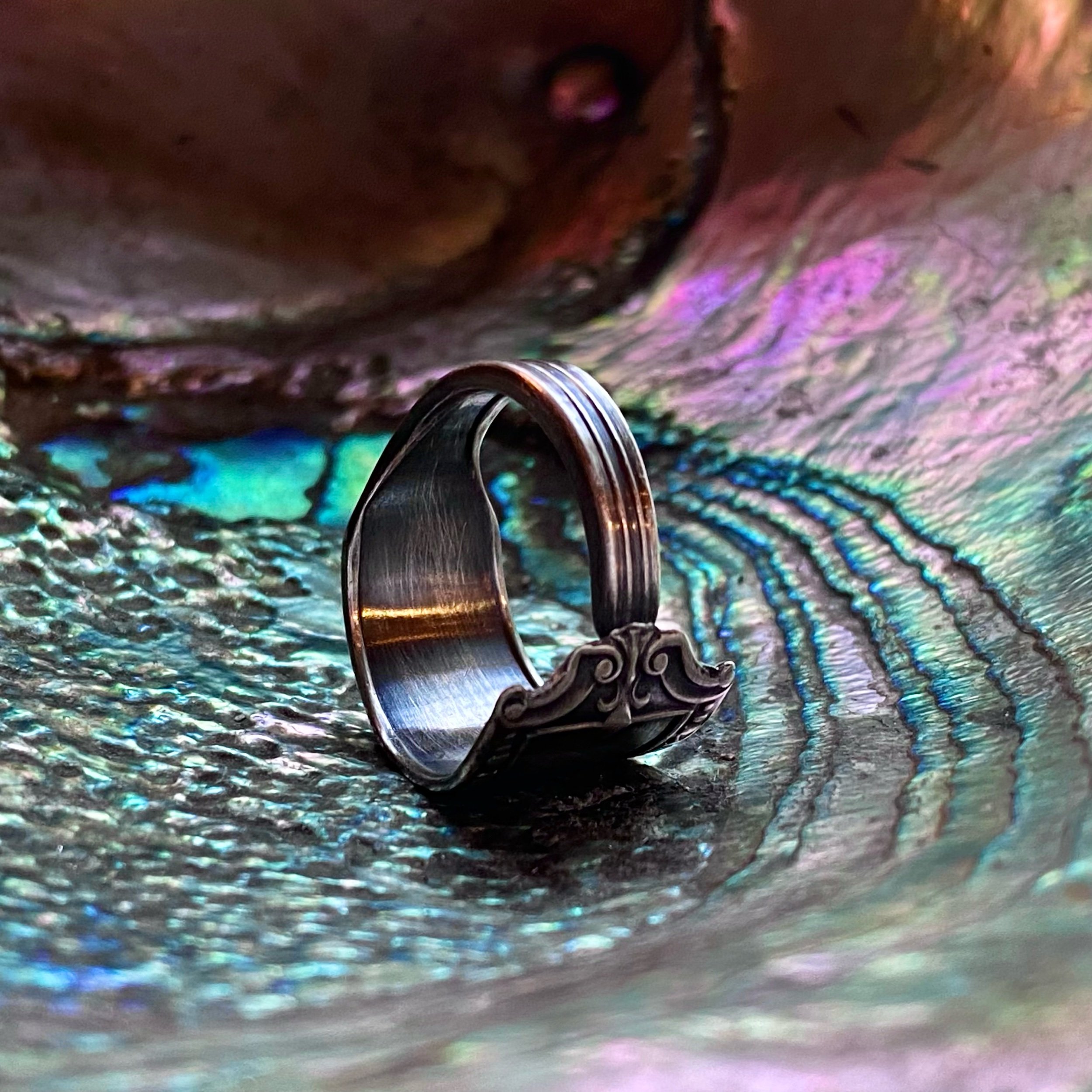 1912 Nathan Hale Sterling Spoon Ring - LadyForge Jewelry