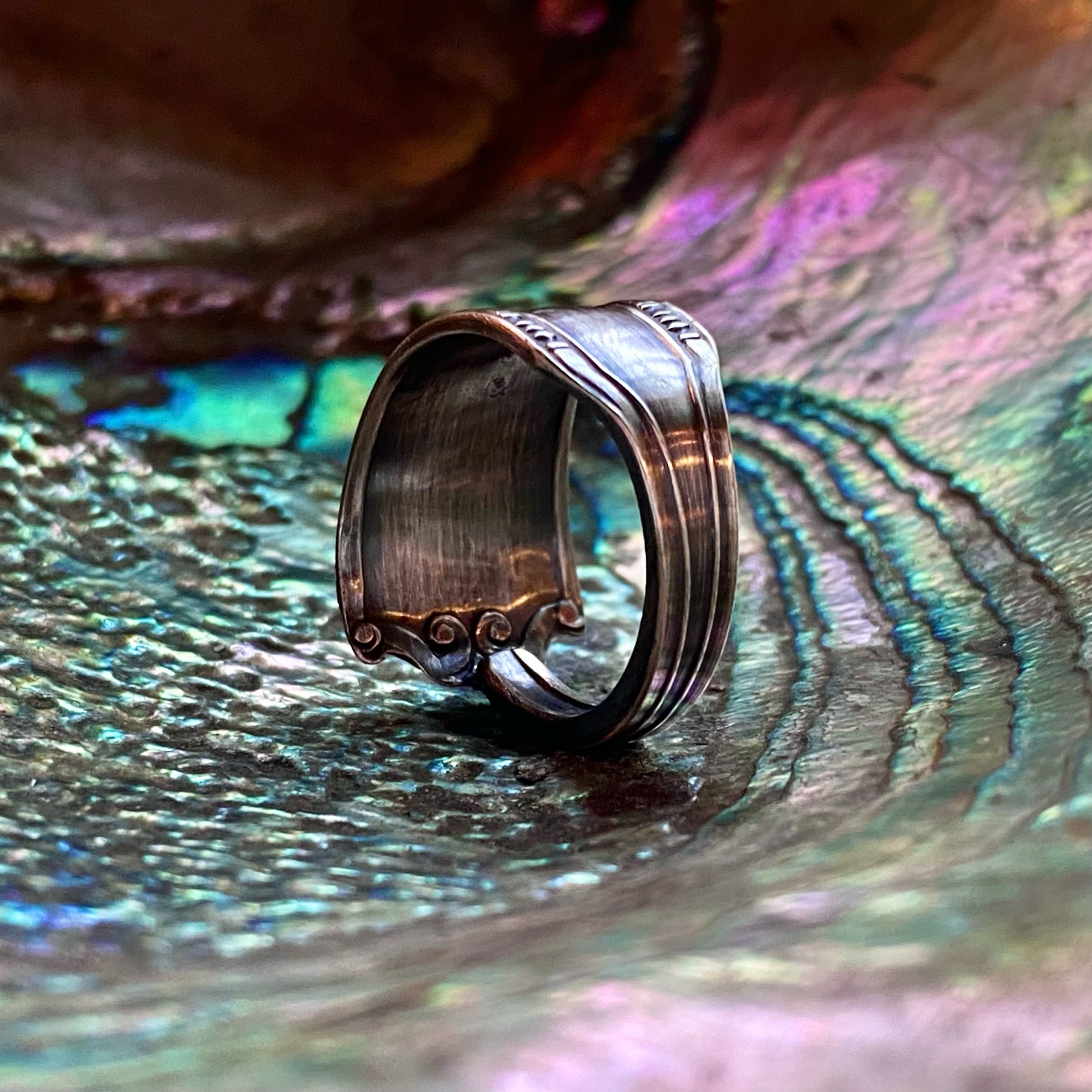1912 Nathan Hale Sterling Spoon Ring - LadyForge Jewelry