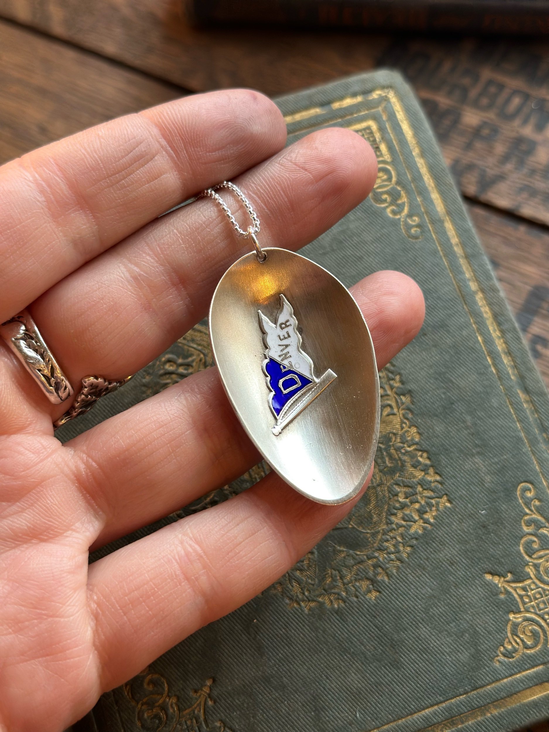 Denver Enamel Sterling Spoon Necklace - LadyForge Jewelry