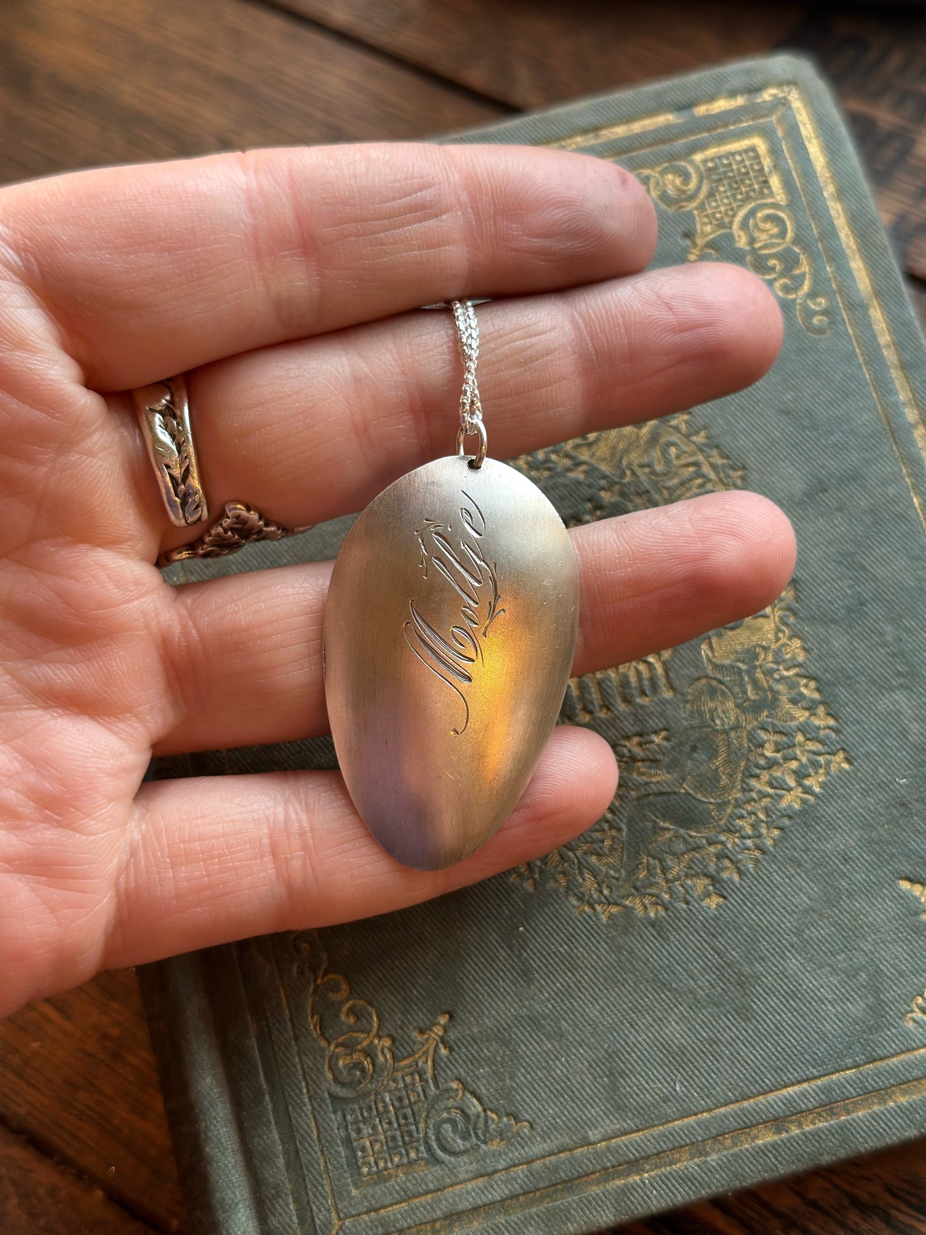 Denver Enamel Sterling Spoon Necklace - LadyForge Jewelry