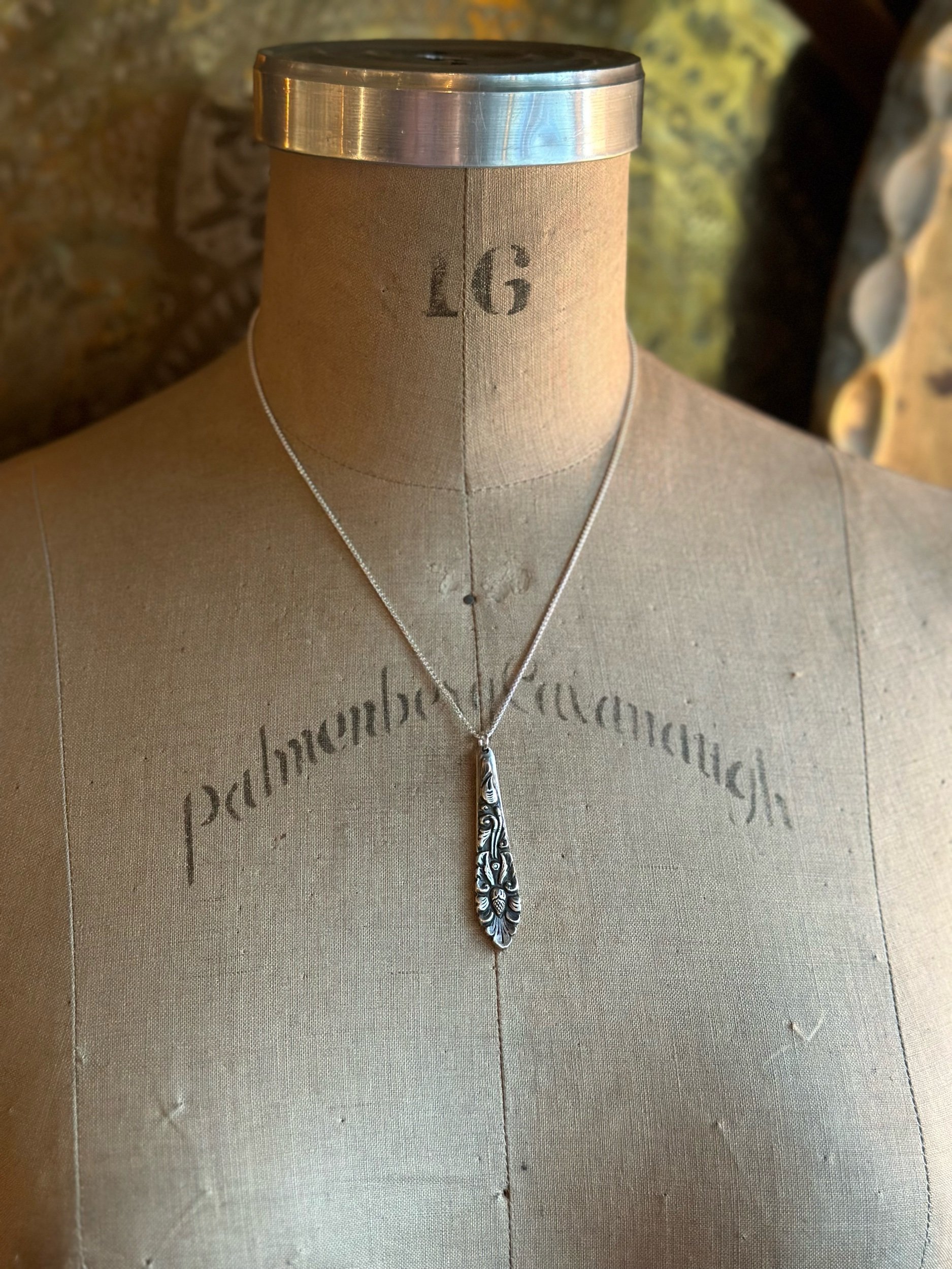 1930s Yogya Indonesian Blossom Spoon Necklace - LadyForge Jewelry