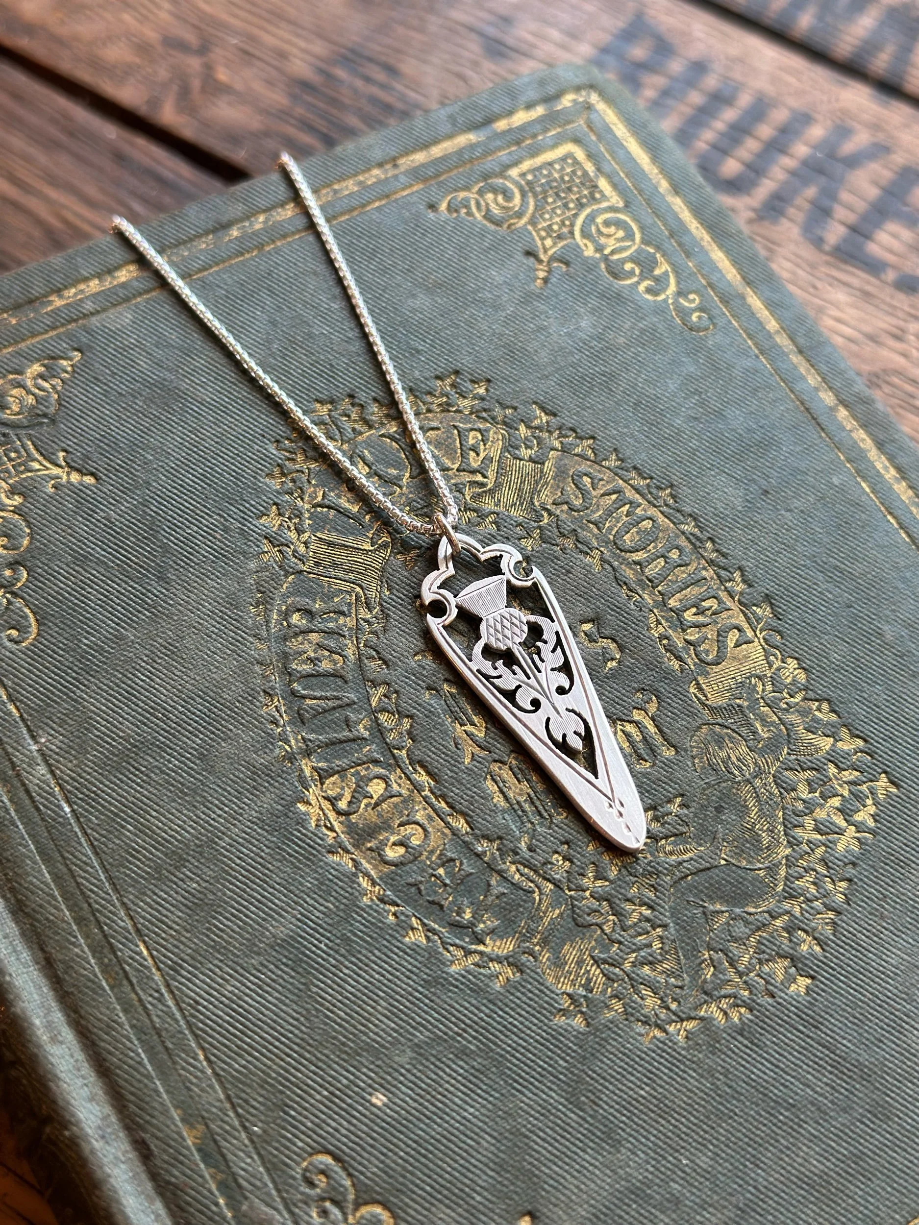 Edinburgh Thistle Sterling Spoon Necklace - LadyForge Jewelry