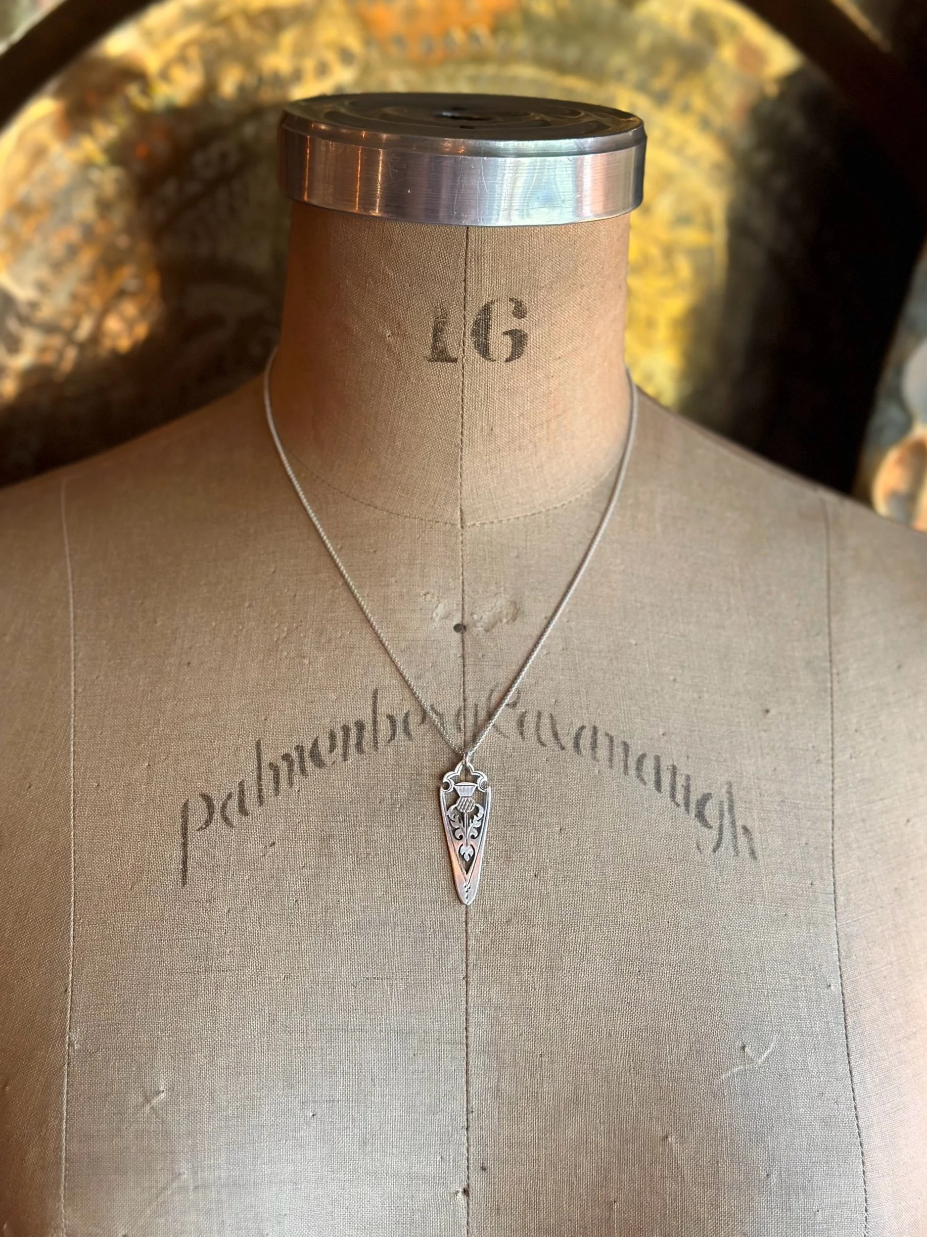 Edinburgh Thistle Sterling Spoon Necklace - LadyForge Jewelry