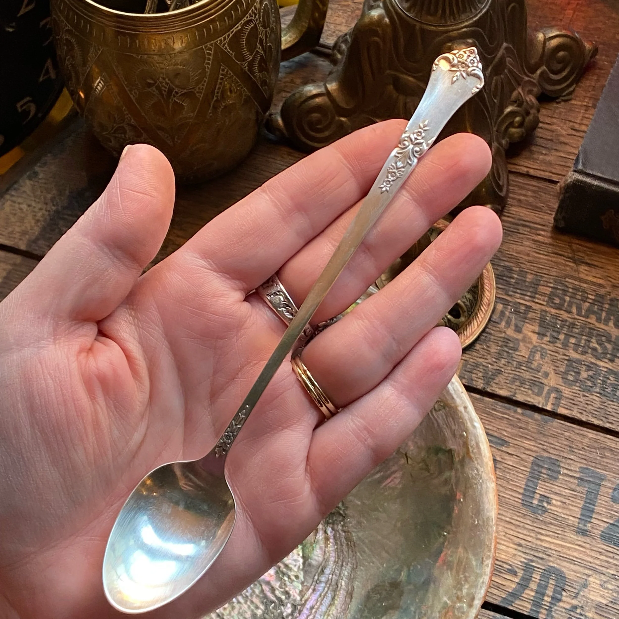 1948 Stately Sterling Spoon Ring - LadyForge Jewelry