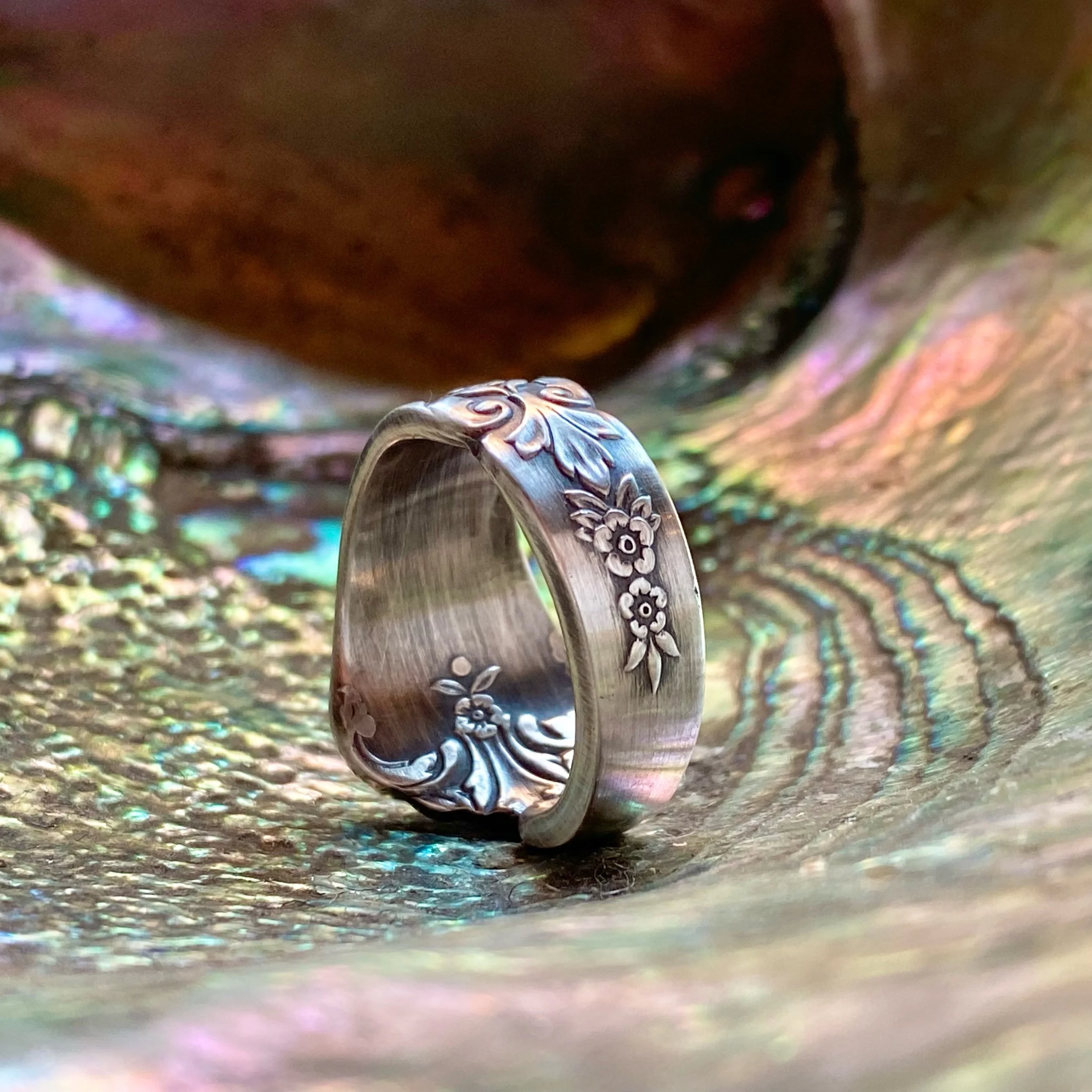 1948 Stately Sterling Spoon Ring - LadyForge Jewelry