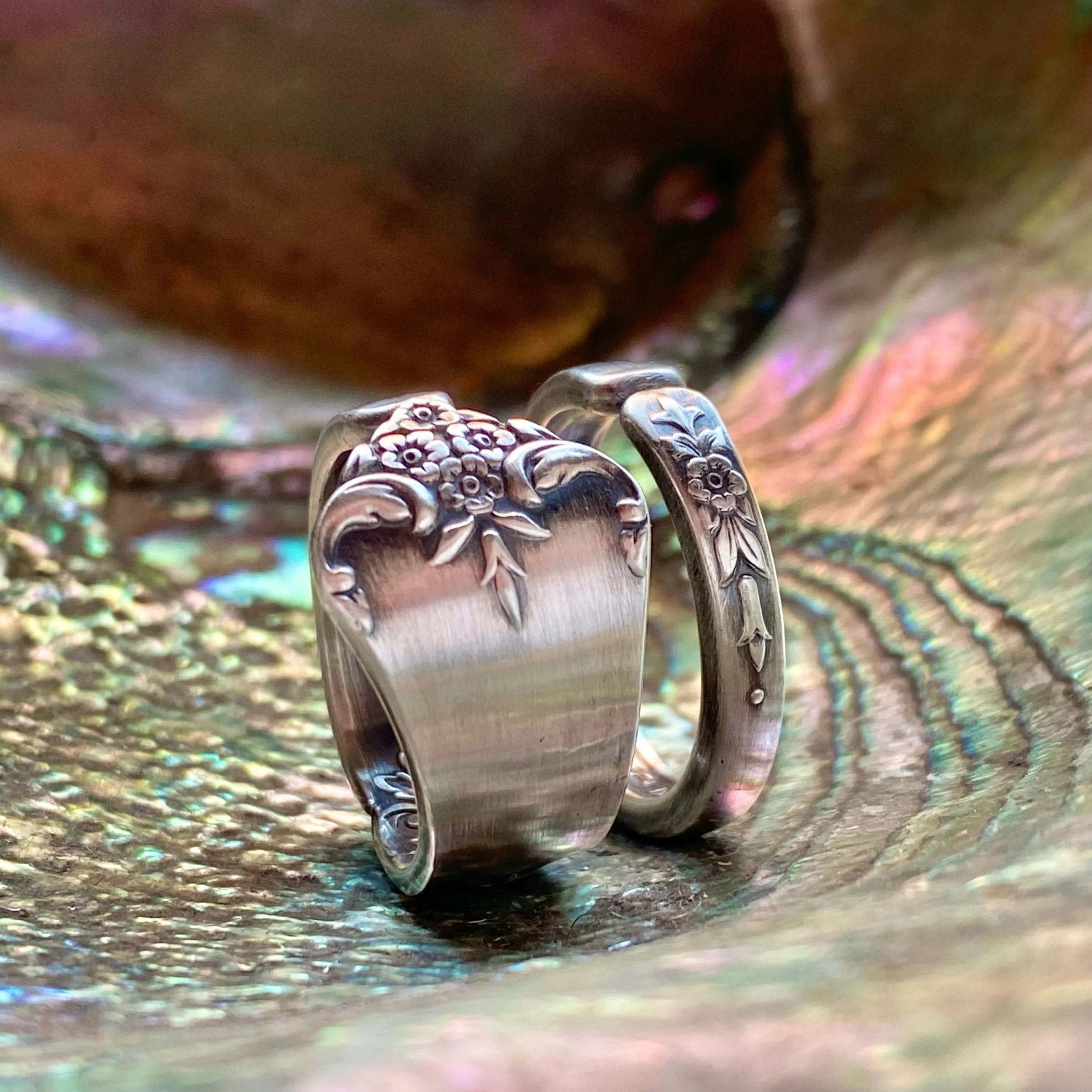1948 Stately Sterling Spoon Ring - LadyForge Jewelry
