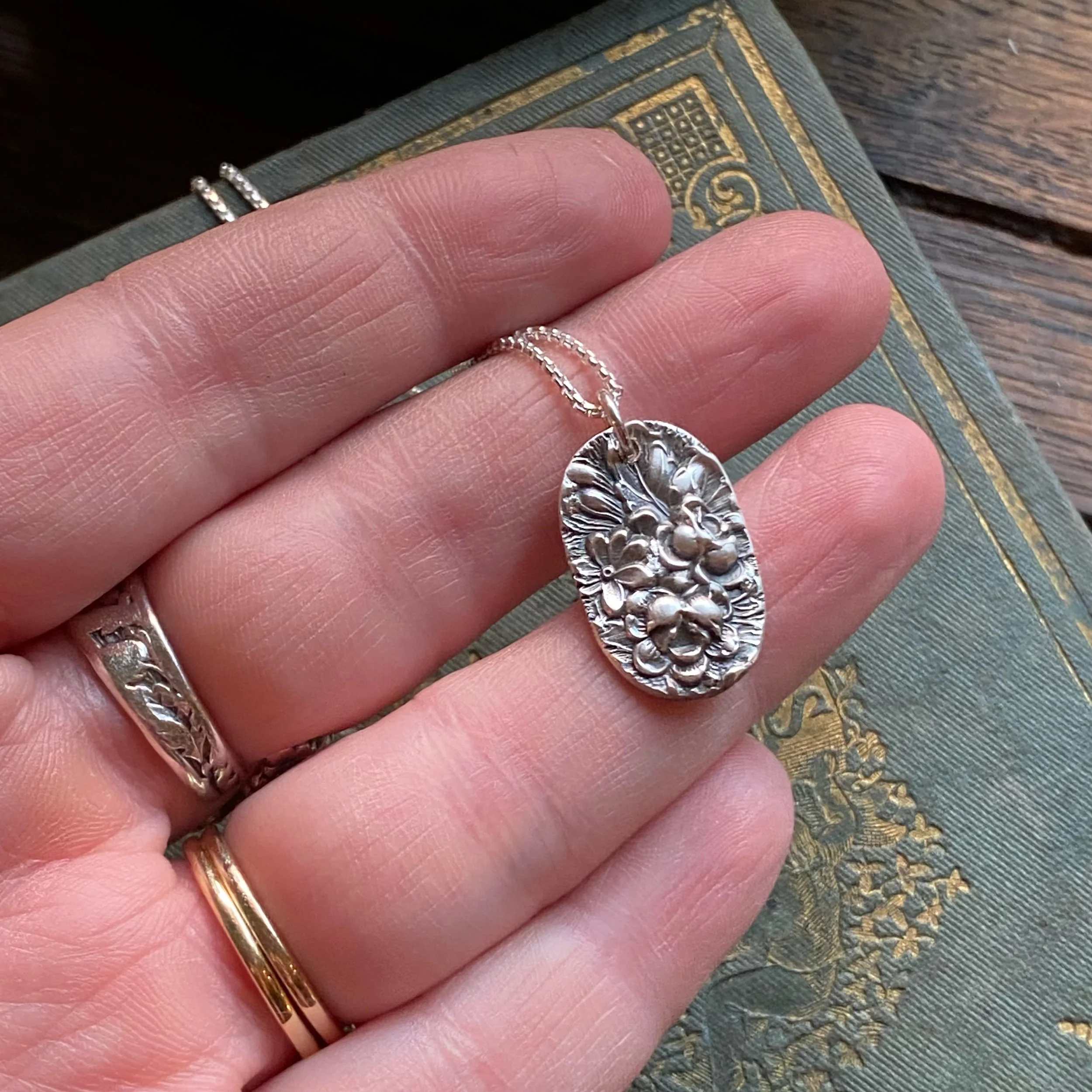 1892 Rose Spoon Drop Necklace - LadyForge Jewelry