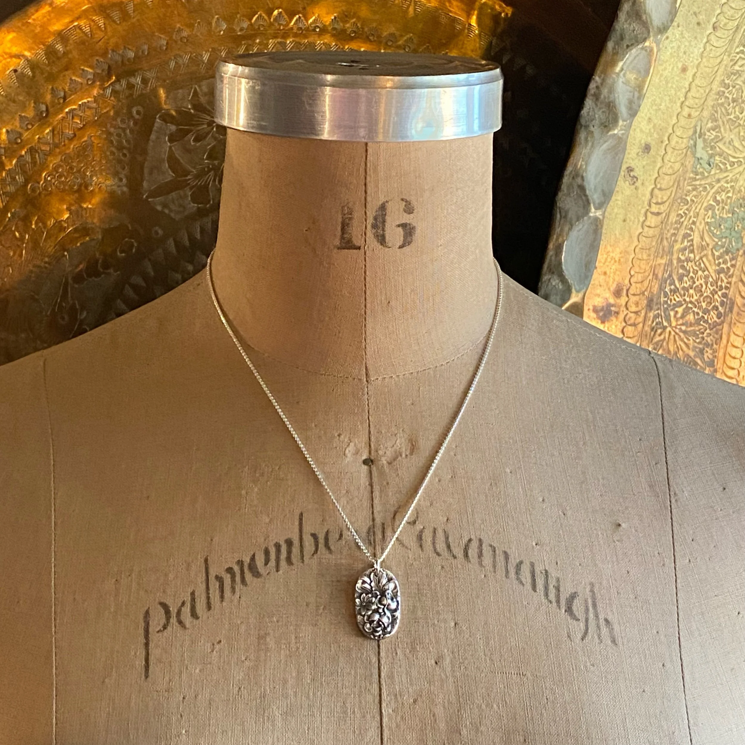 1892 Rose Spoon Drop Necklace - LadyForge Jewelry