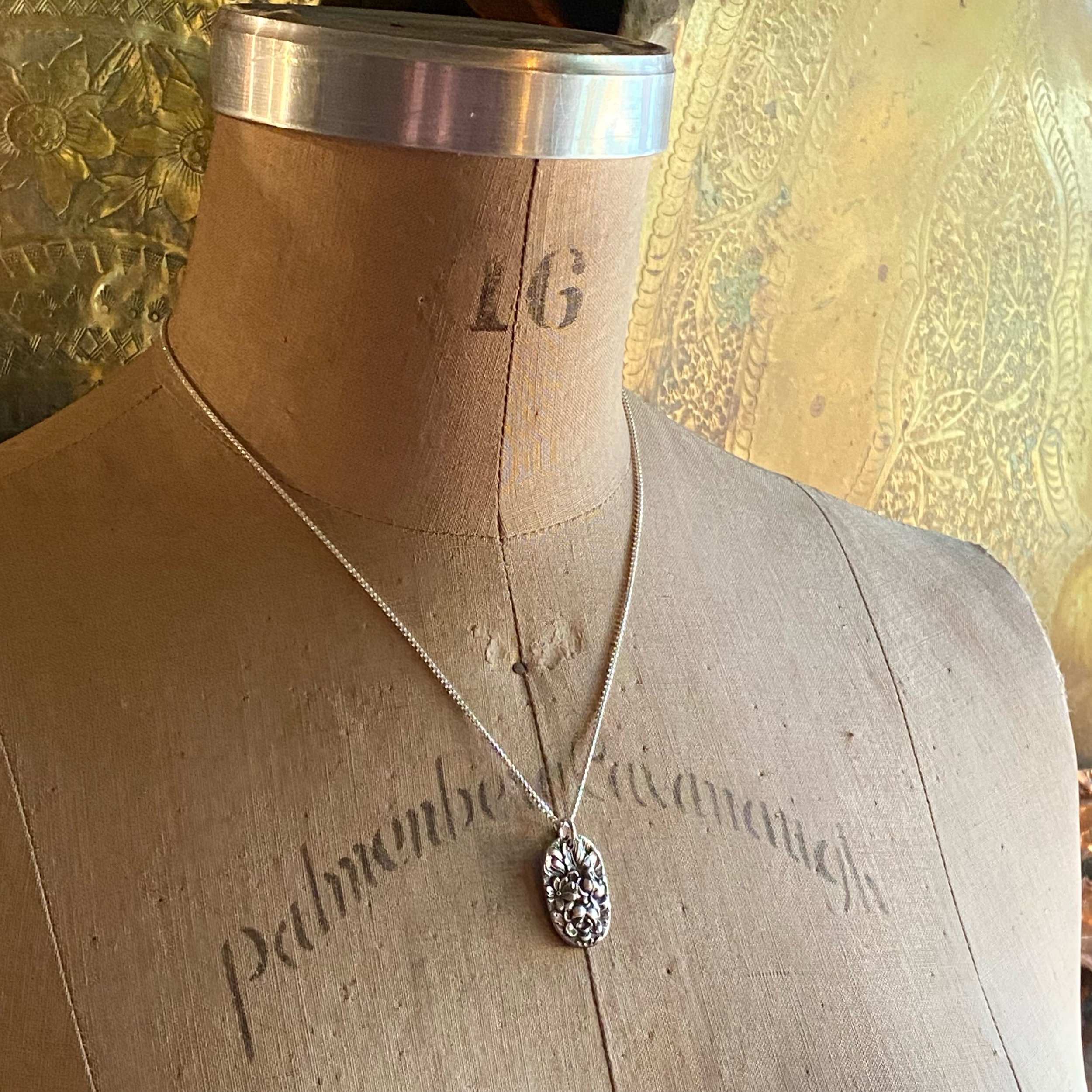 1892 Rose Spoon Drop Necklace - LadyForge Jewelry