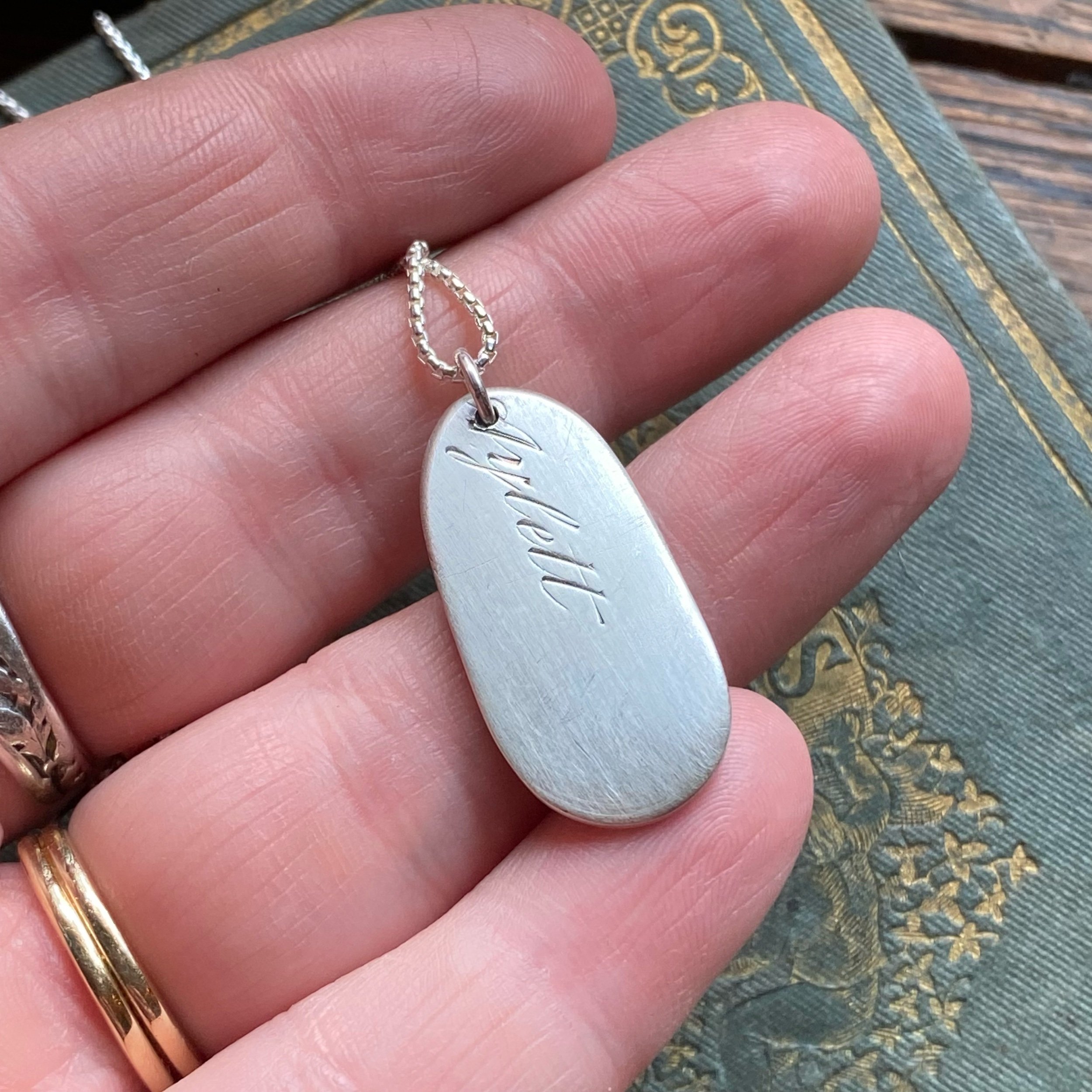 1828 Repousse Spoon Drop Necklace - LadyForge Jewelry