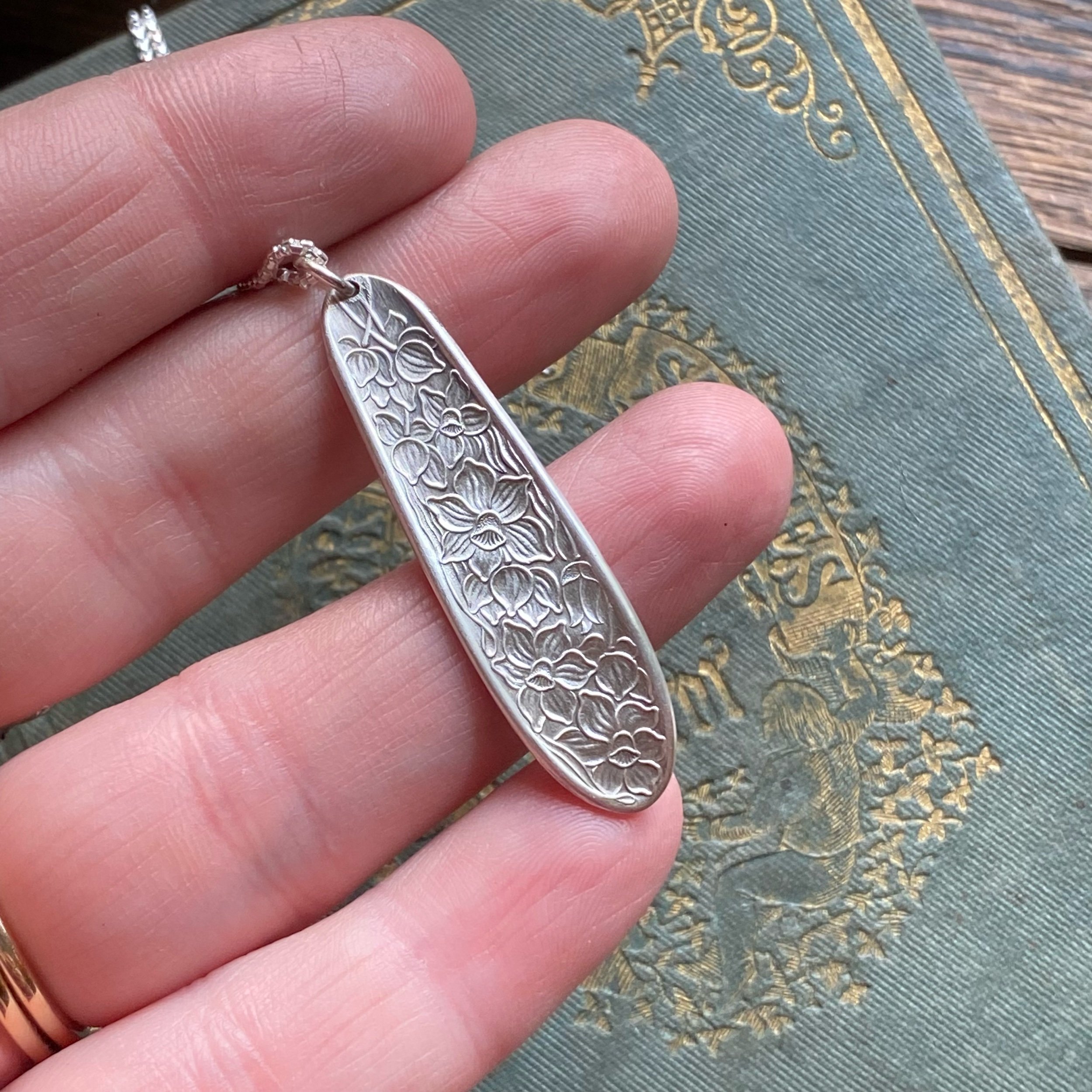 1936 Daffodil/Narcissus Spoon Drop Necklace - LadyForge Jewelry