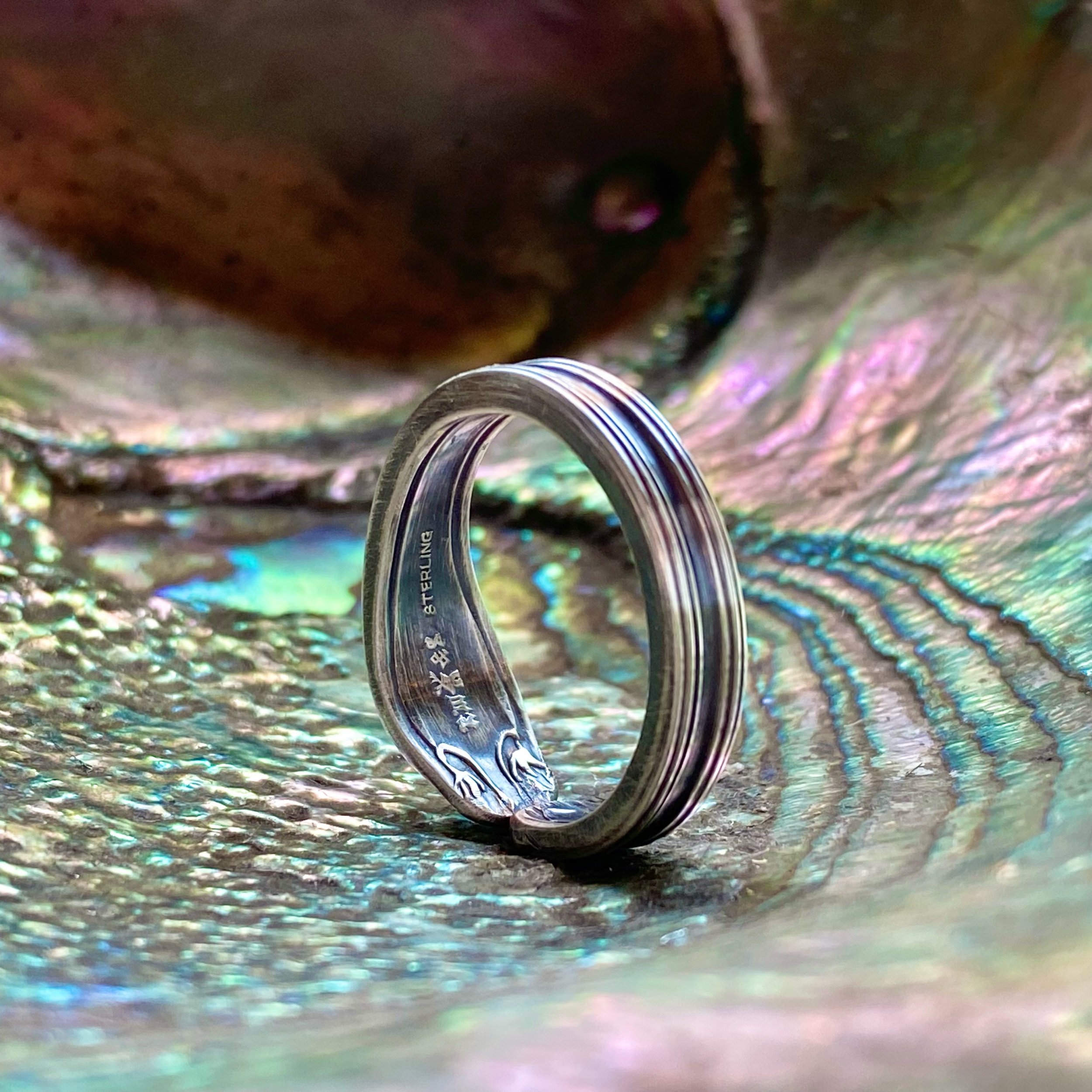 Slender 1904 Violet Spoon Ring - LadyForge Jewelry
