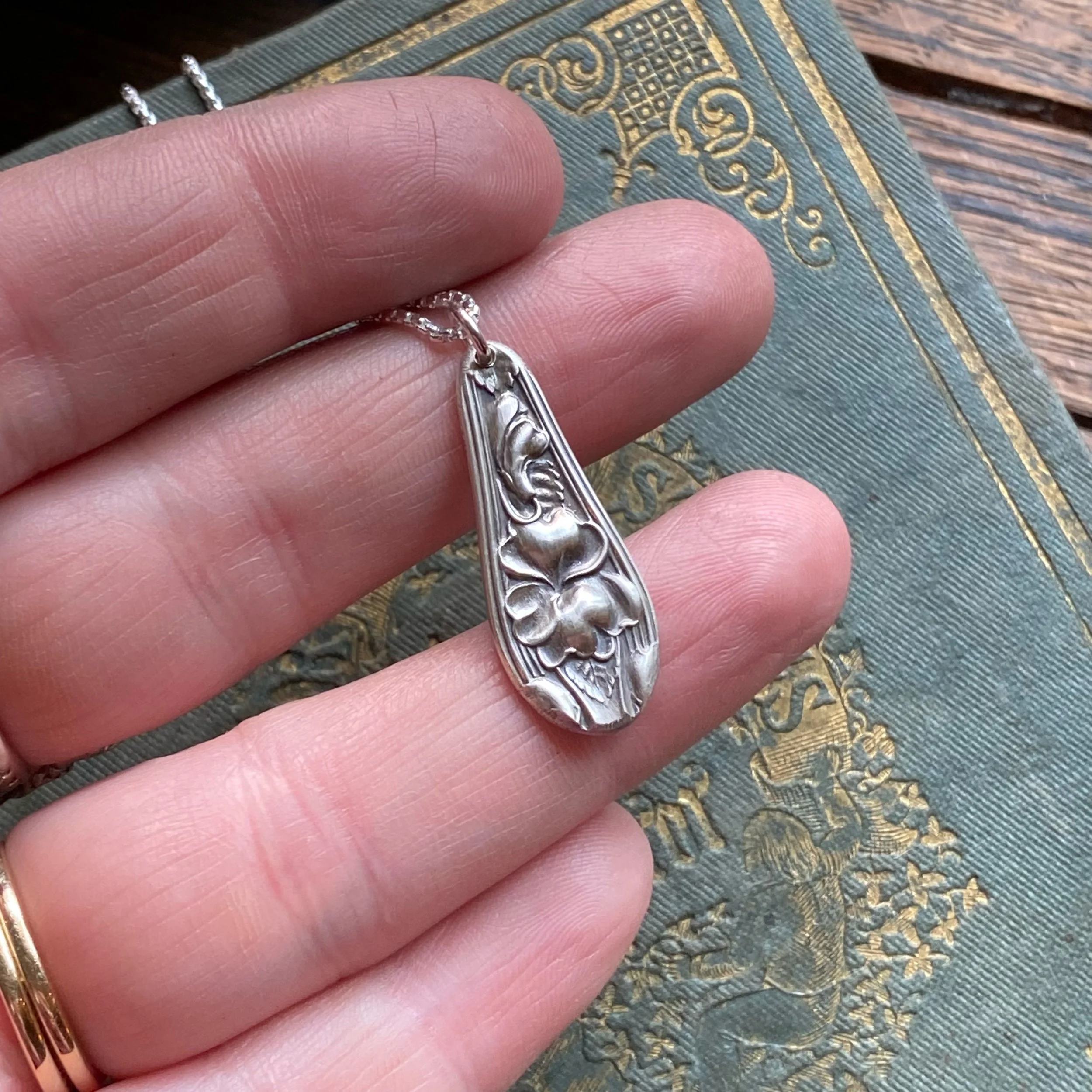 1904 Violet Spoon Drop Necklace - LadyForge Jewelry