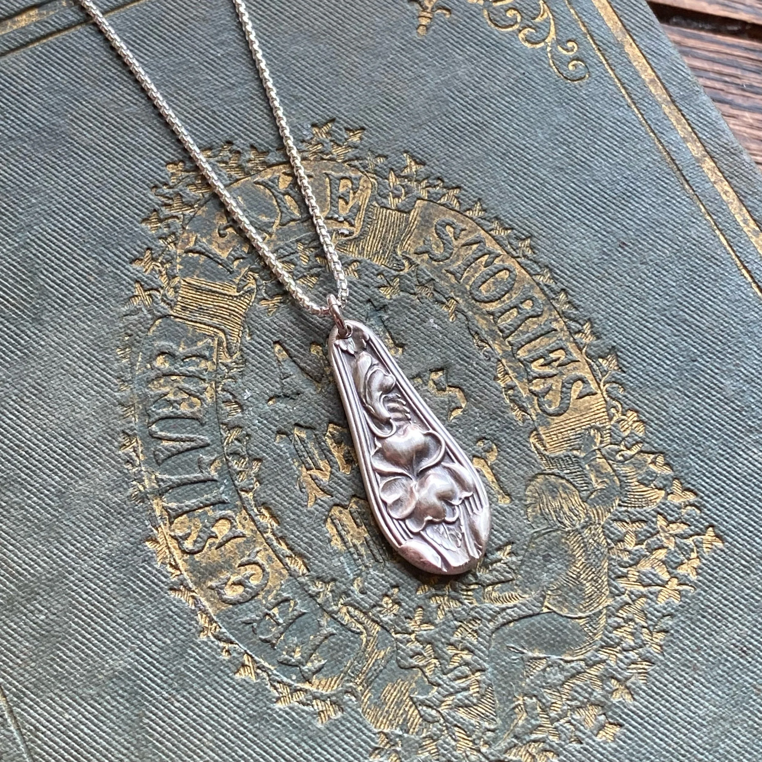 1904 Violet Spoon Drop Necklace - LadyForge Jewelry