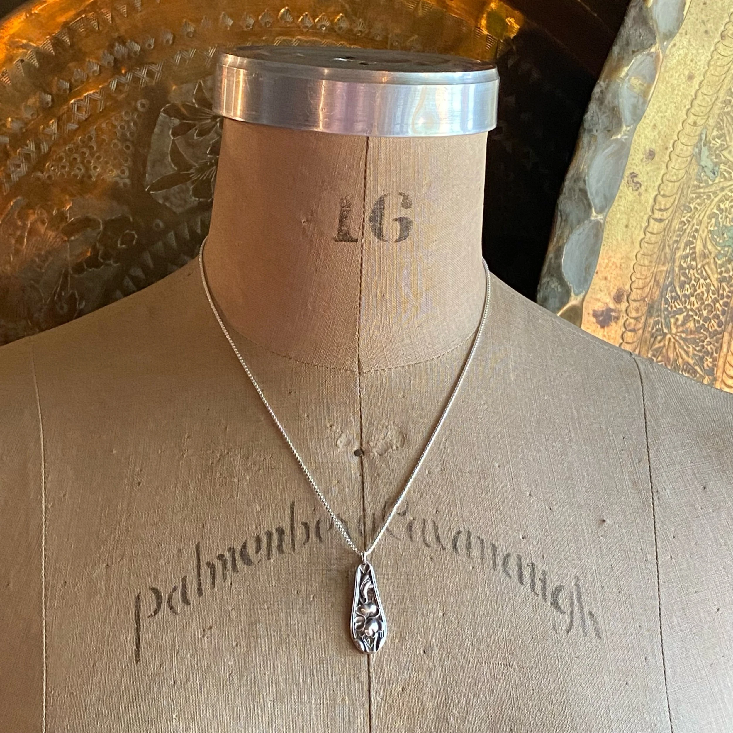 1904 Violet Spoon Drop Necklace - LadyForge Jewelry