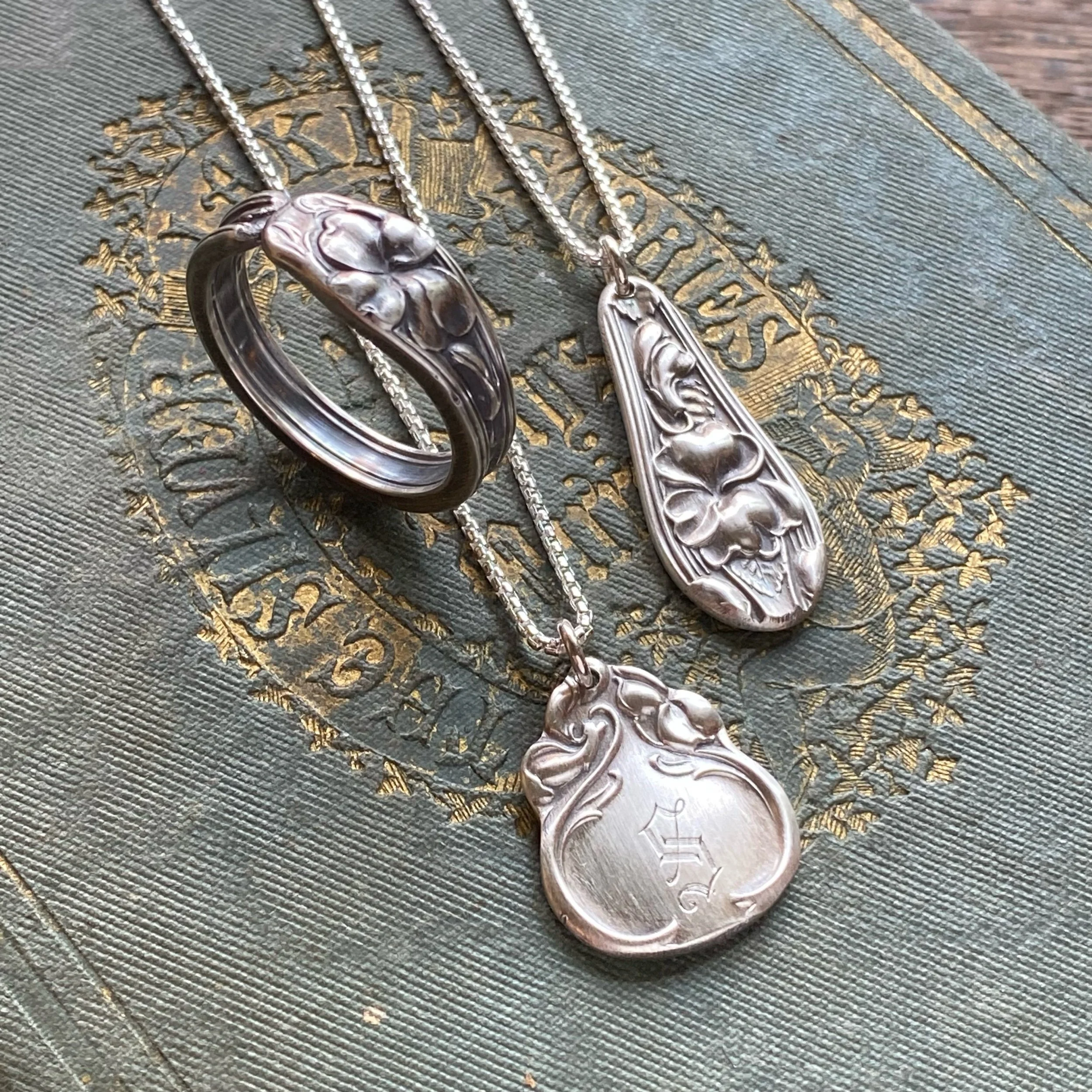 1904 Violet Spoon Drop Necklace - LadyForge Jewelry