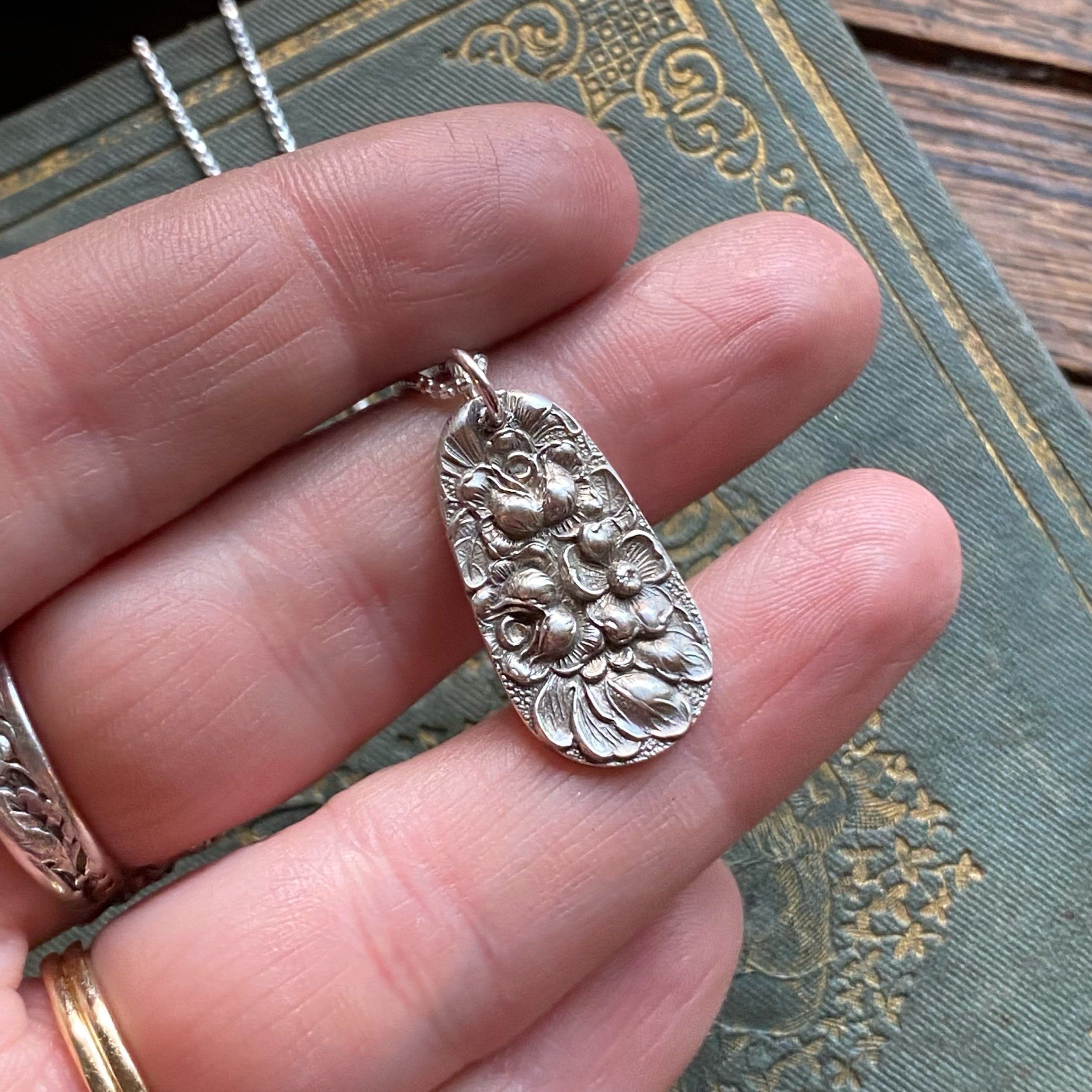 1892 Rose Spoon Drop Necklace - LadyForge Jewelry