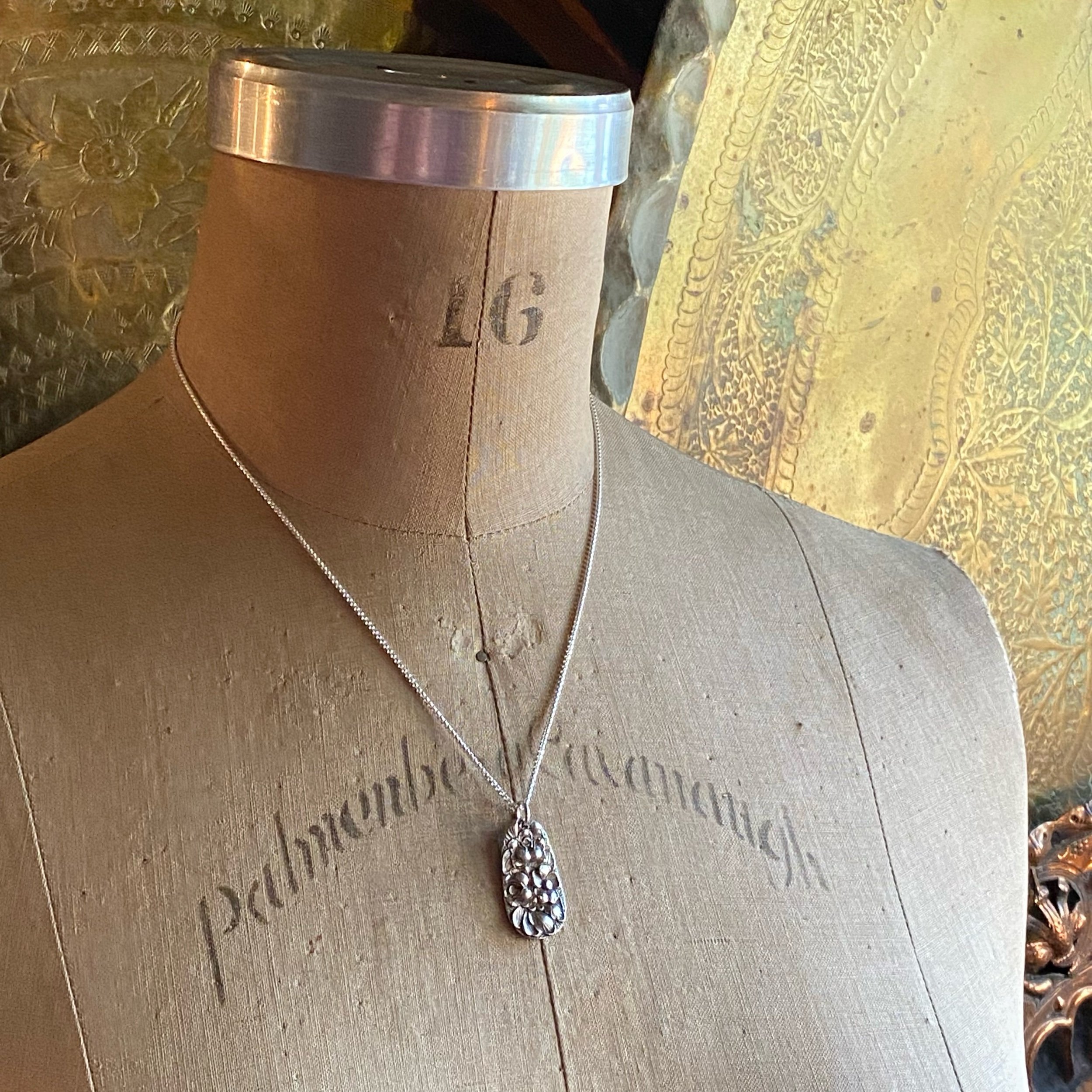 1892 Rose Spoon Drop Necklace - LadyForge Jewelry
