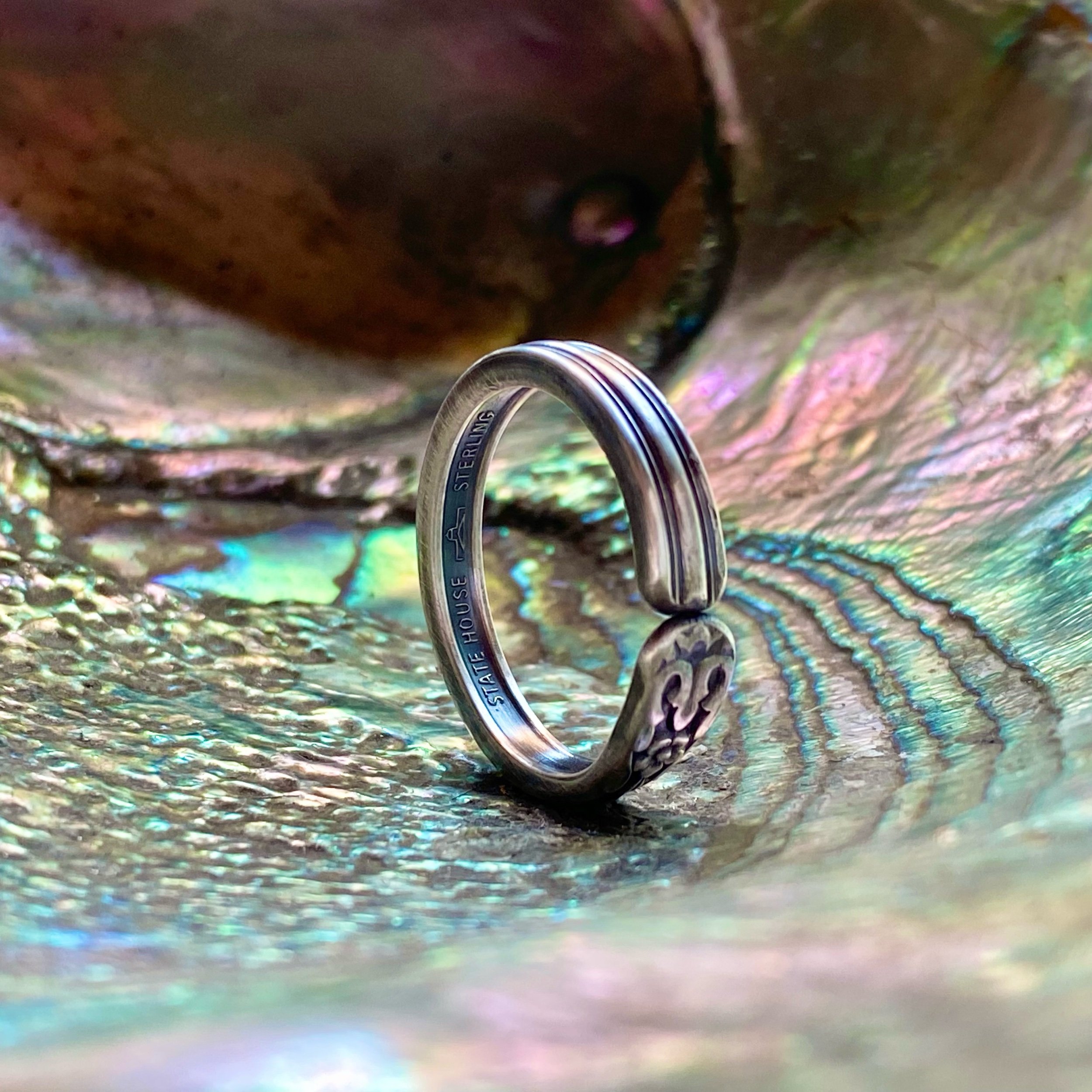 Slender 1942 Inaugural Spoon Ring - LadyForge Jewelry