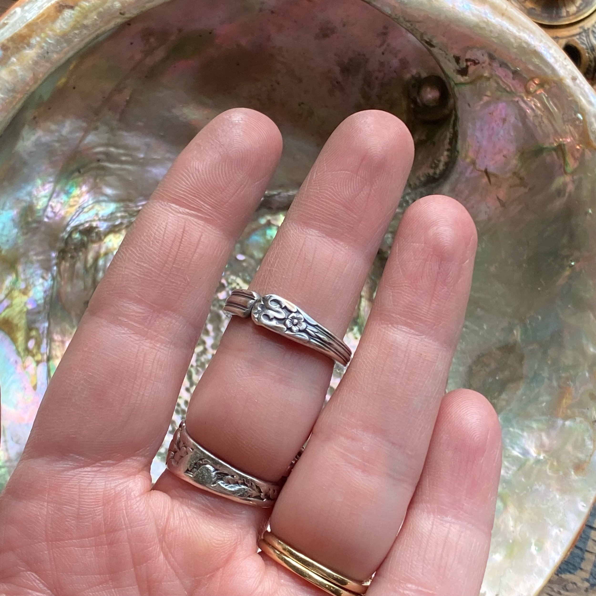Slender 1942 Inaugural Spoon Ring - LadyForge Jewelry