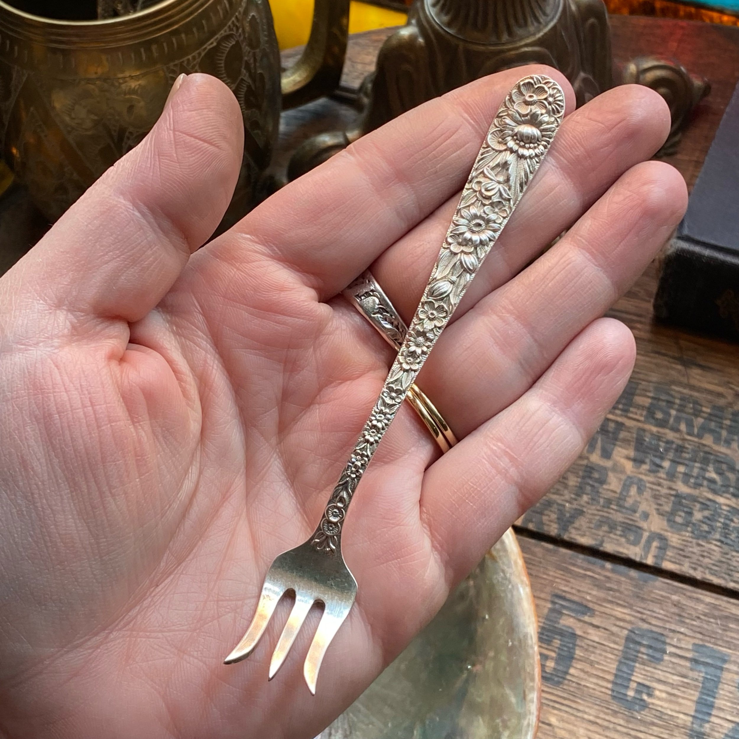 1828 Repousse Spoon Drop Necklace - LadyForge Jewelry